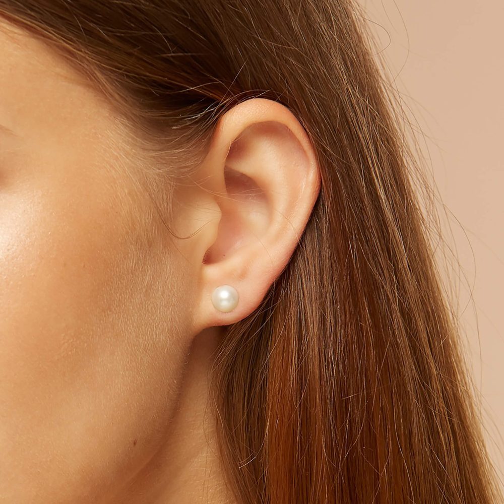 Pearl Stud Earrings - Lea - Image 2