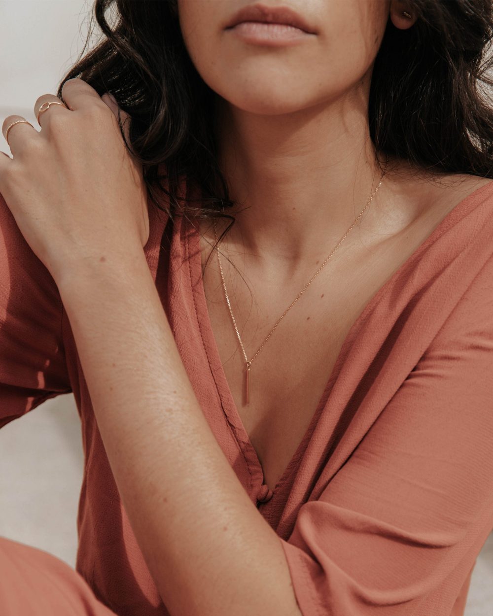 Vertical Bar Necklace - Linn - Image 3