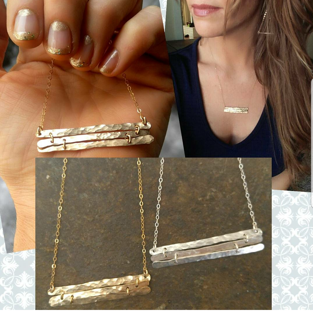 Triple bar necklace