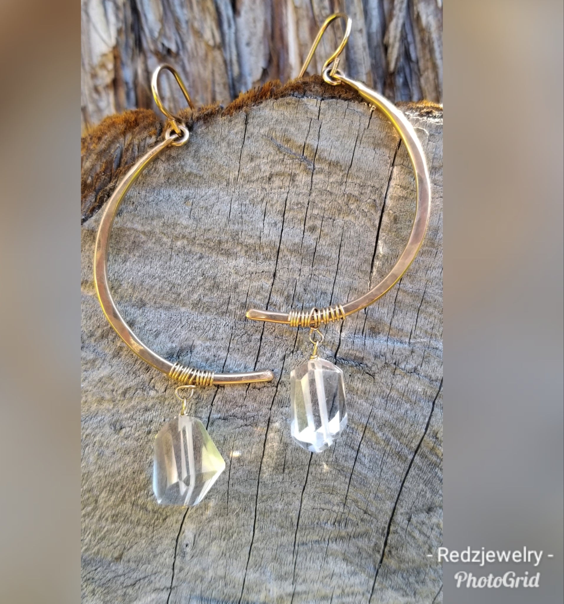 Crescent Moon crystal drop earrings