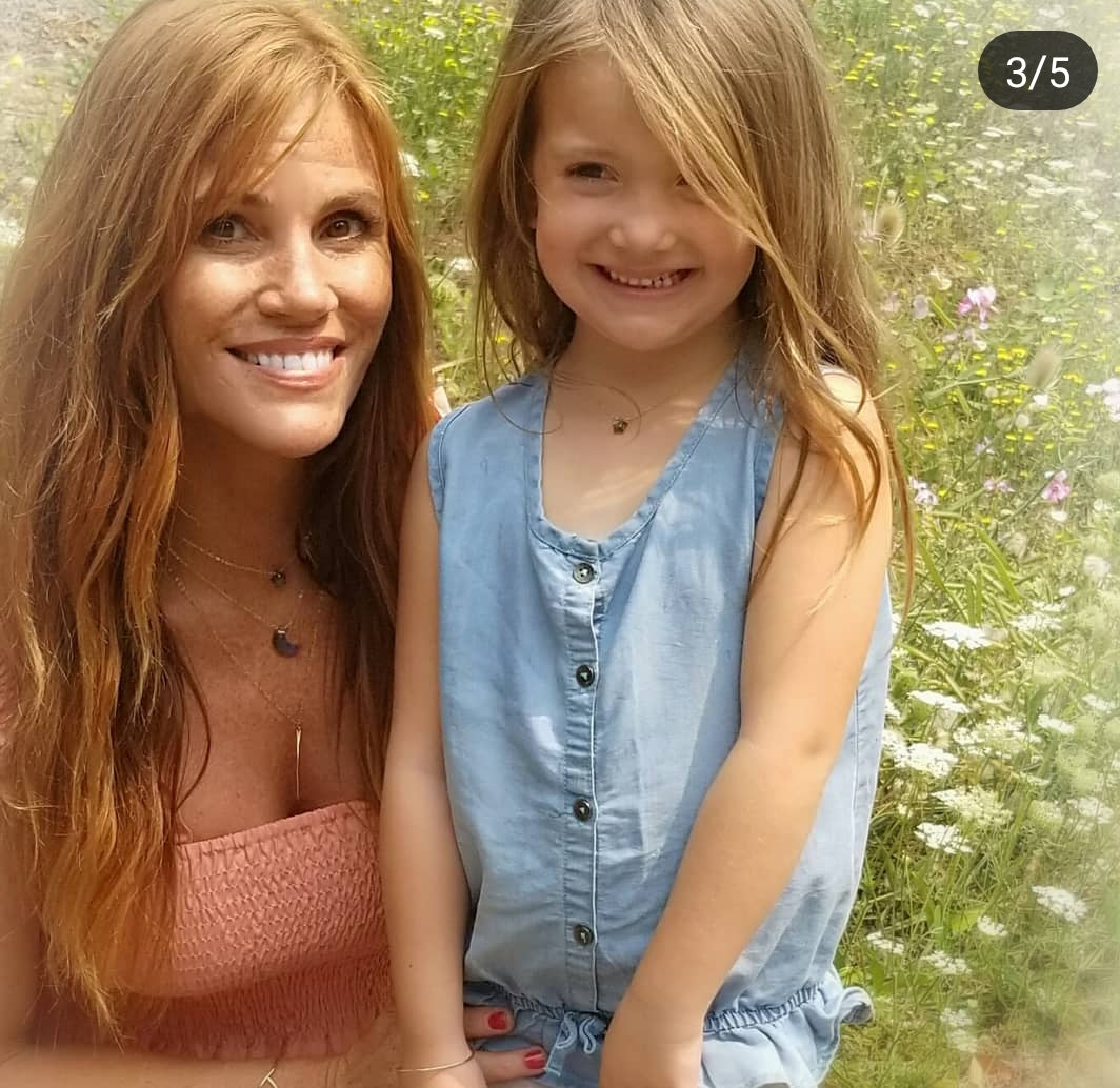 Mommy & Me  labradorite Moon & Star Necklace Set