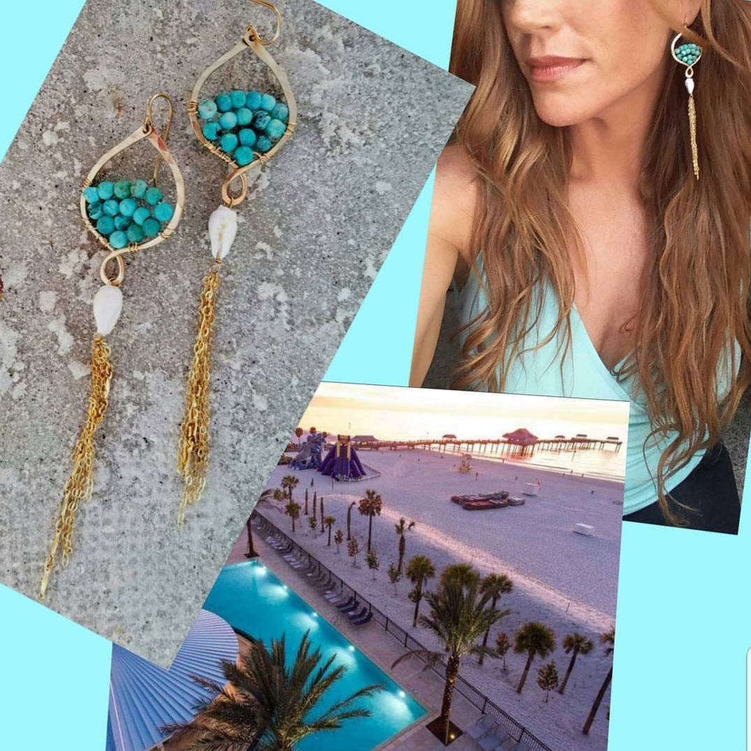 Turquoise Shell Earrings