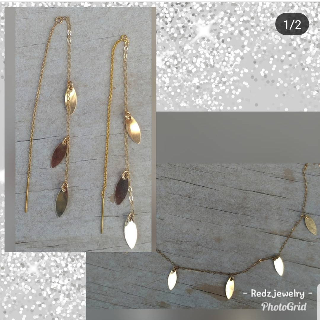 Marquise threader earrings