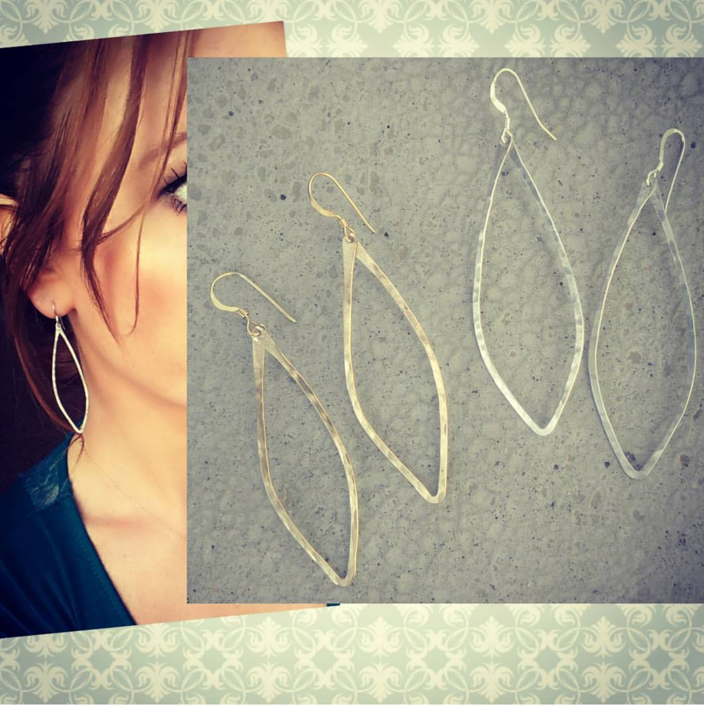 Hammered Marquise Earrings