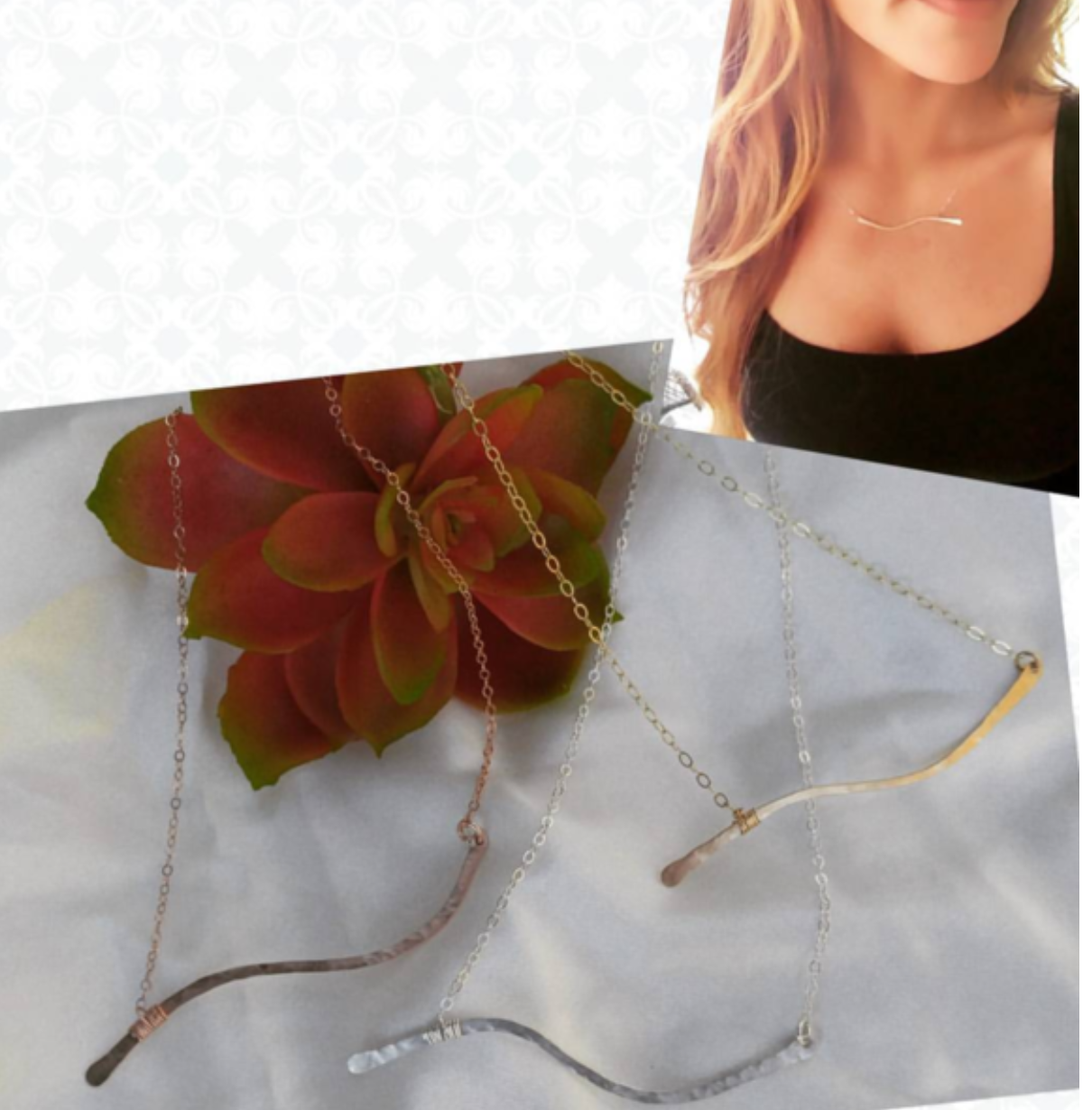 Customizable Mommy & Me Curve Bar Necklace Set