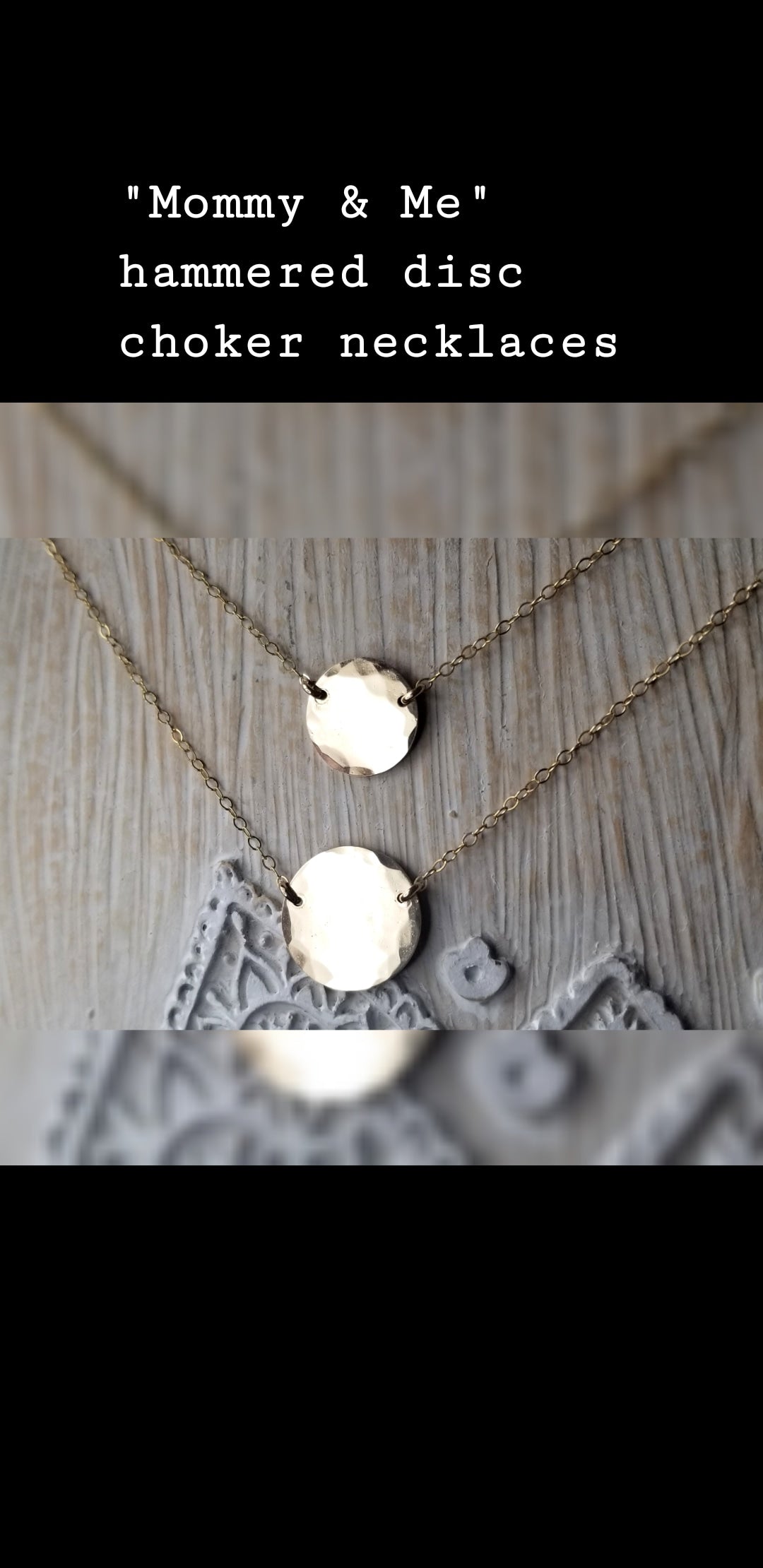 Mommy & Me  hammered Disc choker Set