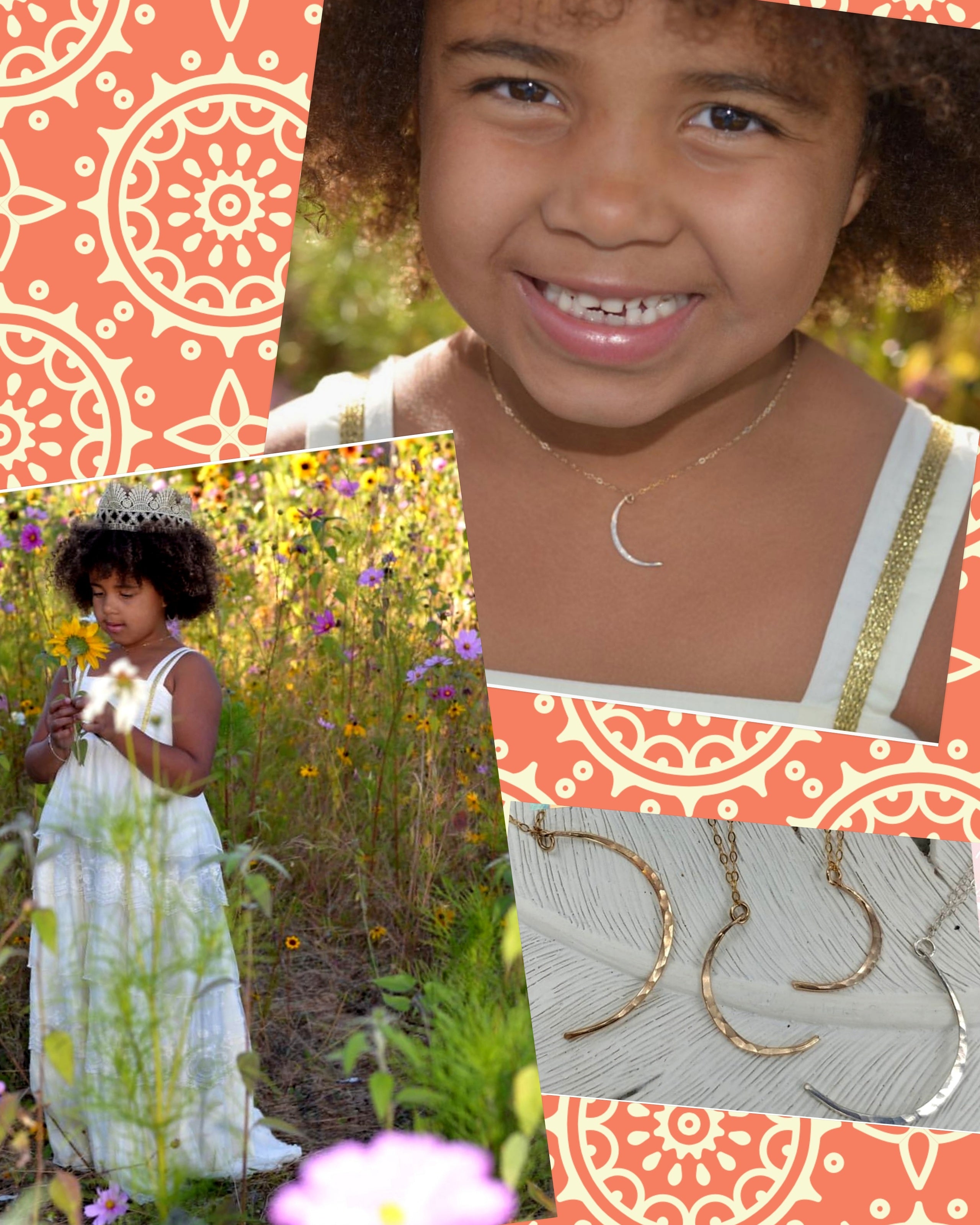 Customizable Mini Me Moon Little Girl’s Necklace