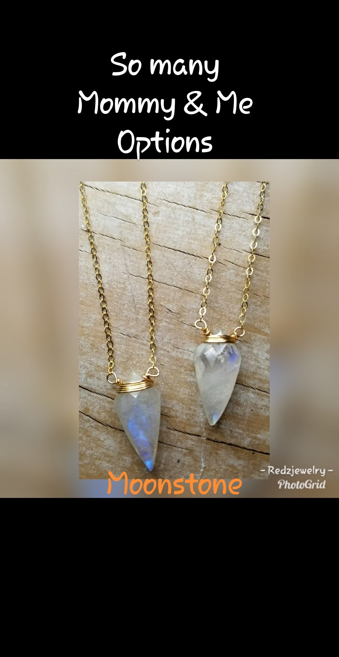 Mommy & Me Moonstone Arrowhead Necklace Set