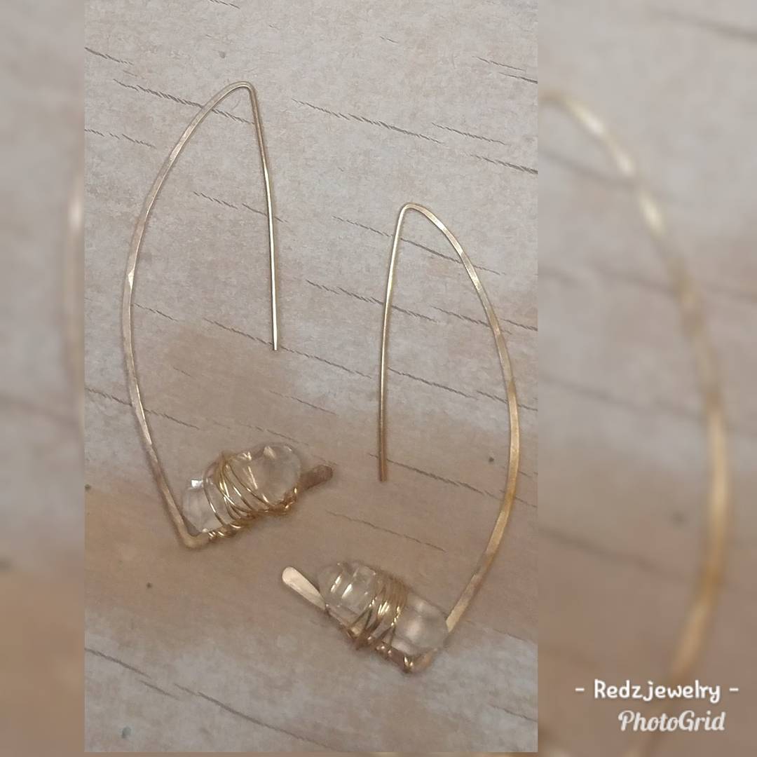 Wrapped Crystal Threader Style Earrings