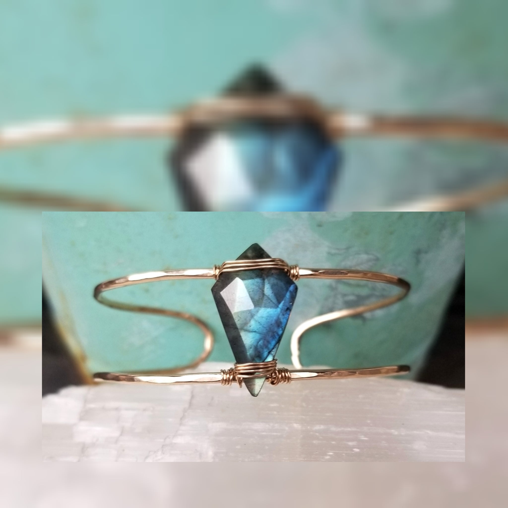 Labradorite Arrowhead cuff bracelet