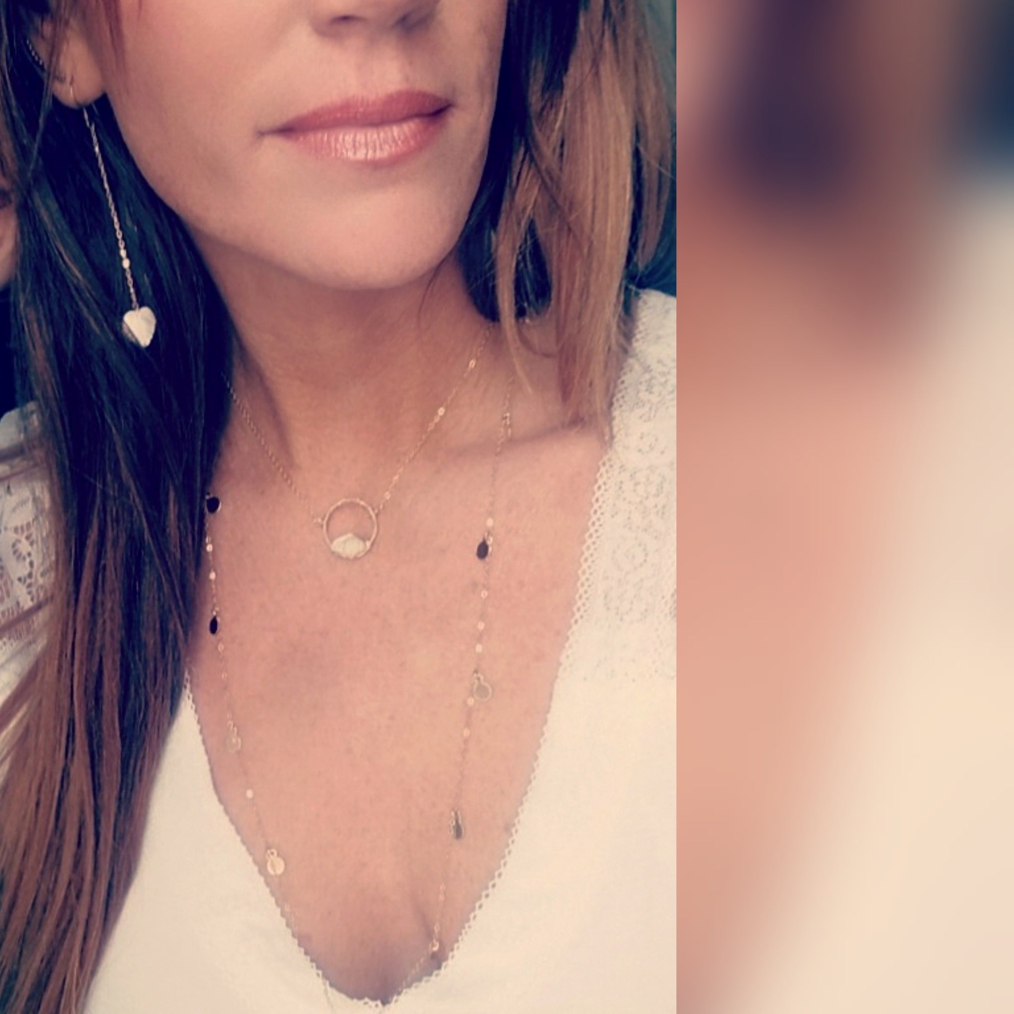 Shell wrapped circle necklace