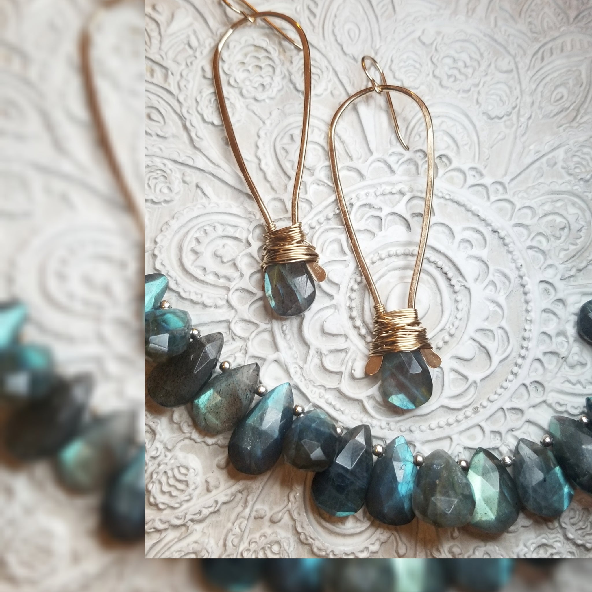 Labradorite drop earrings