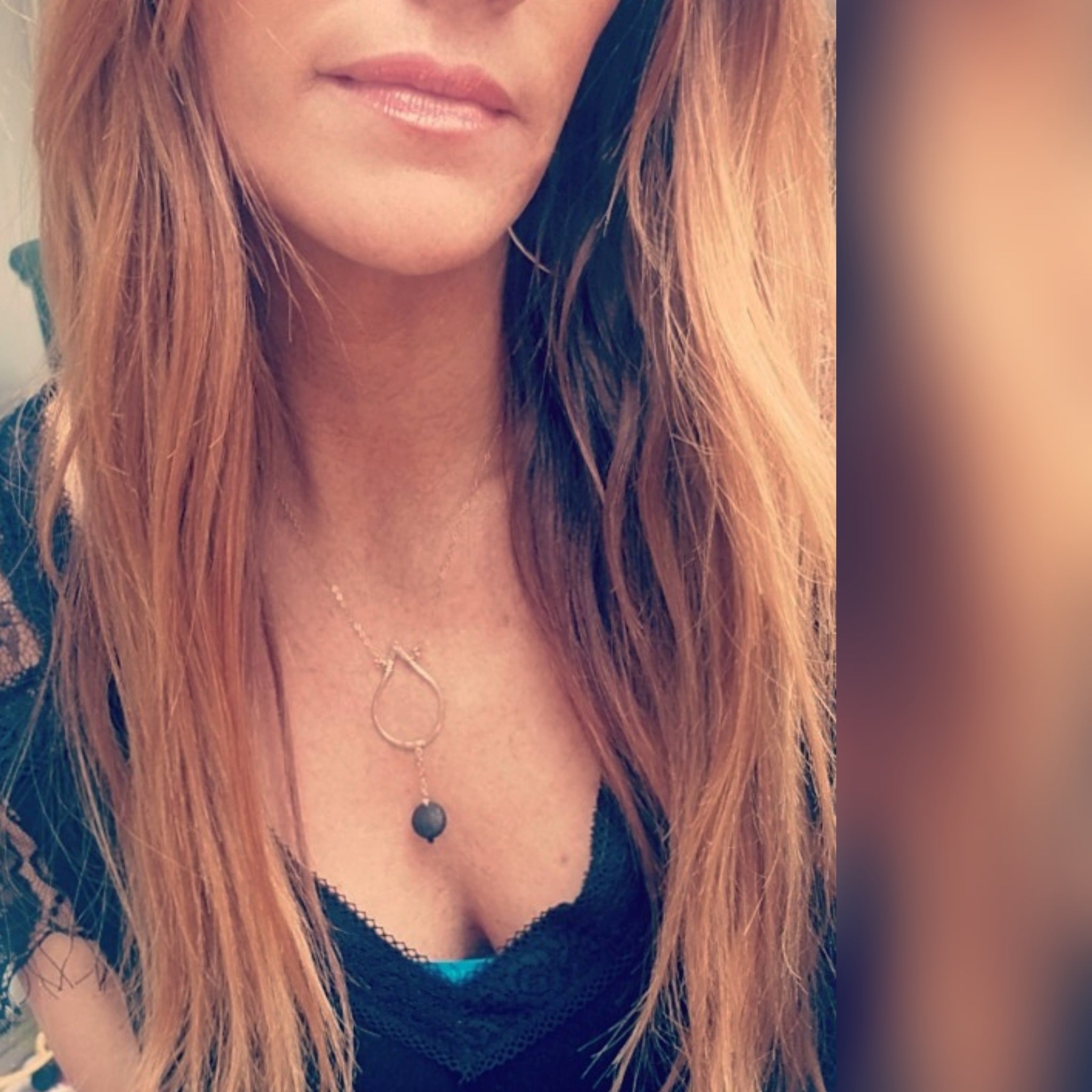 Doterra Water Drop Lava Rock necklace