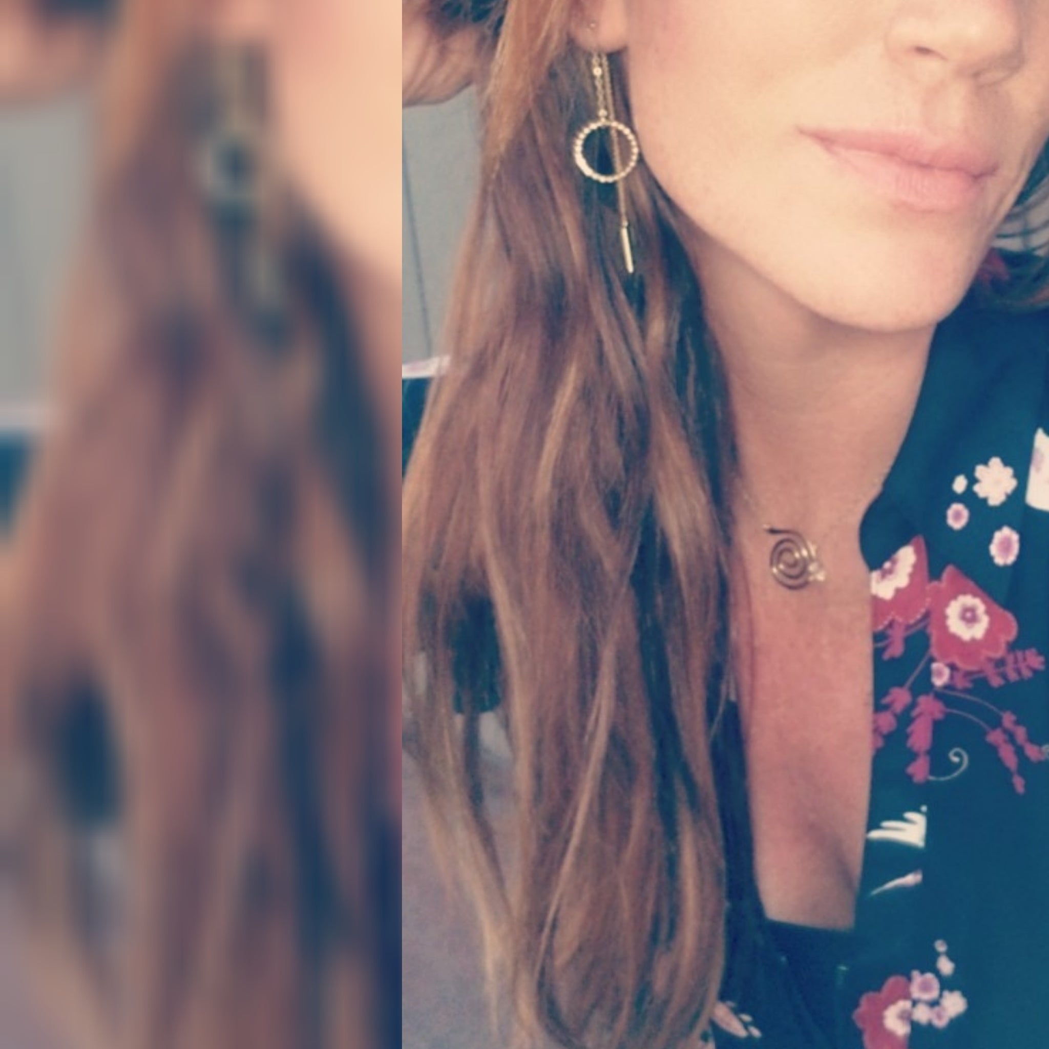 Beaded circle drop earrings