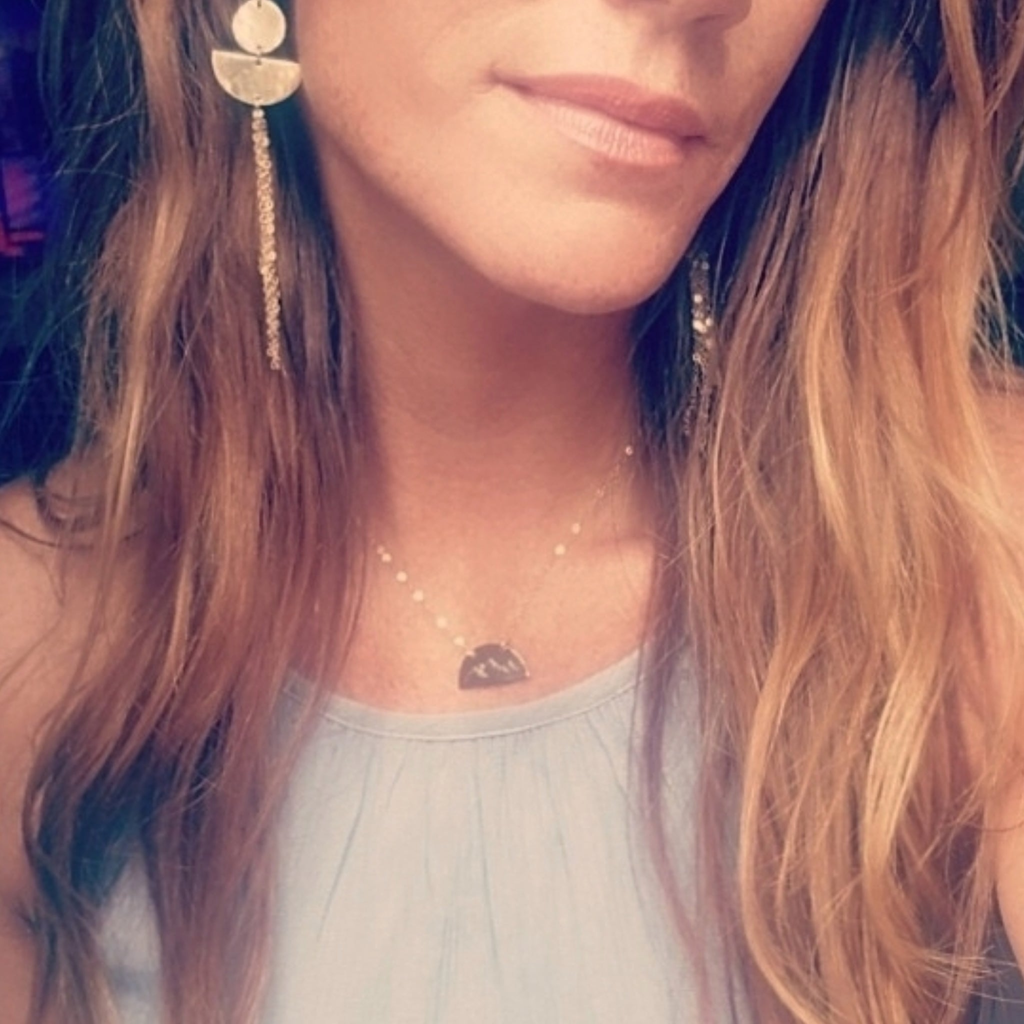 Sunset and waves necklace