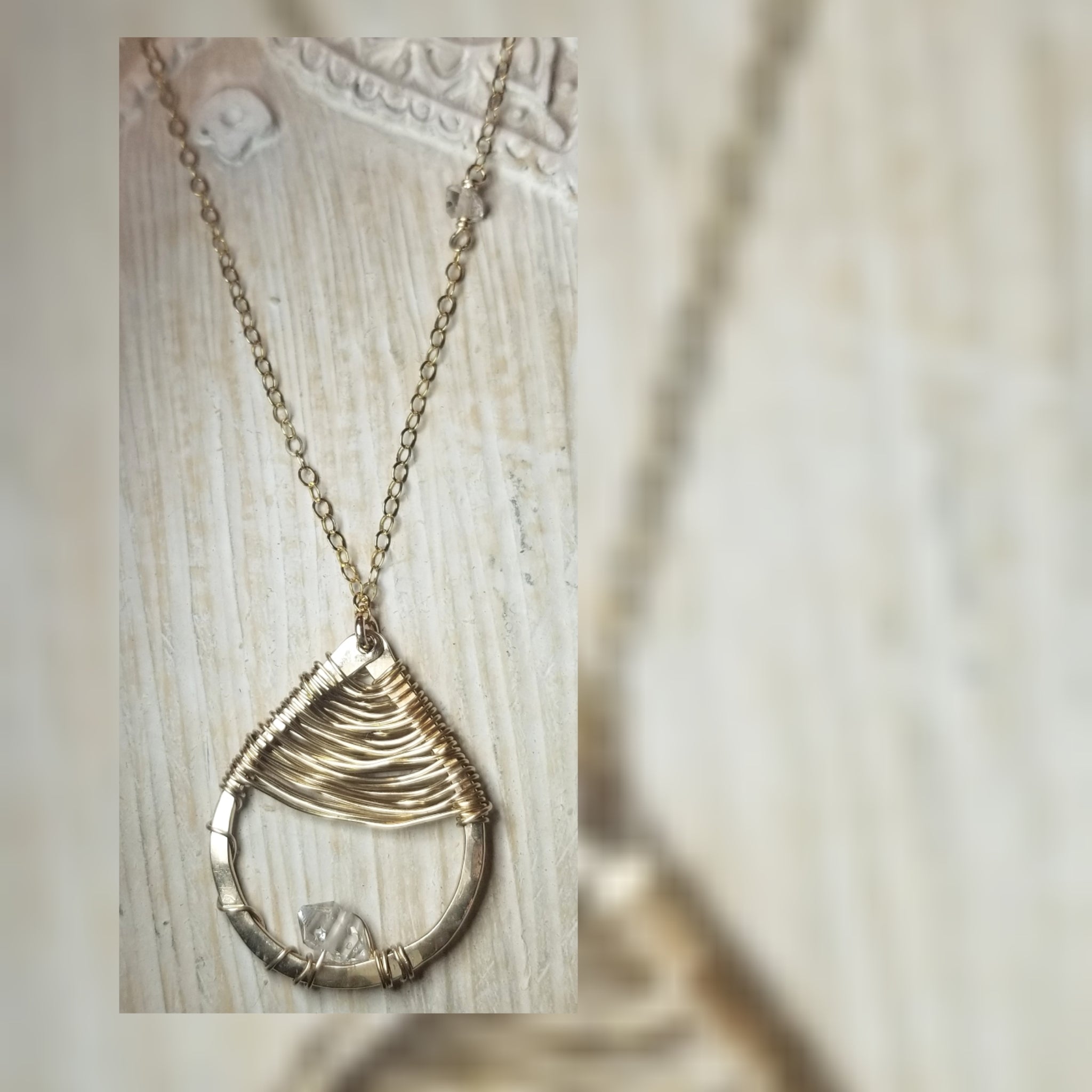 Herkimer Tear necklace
