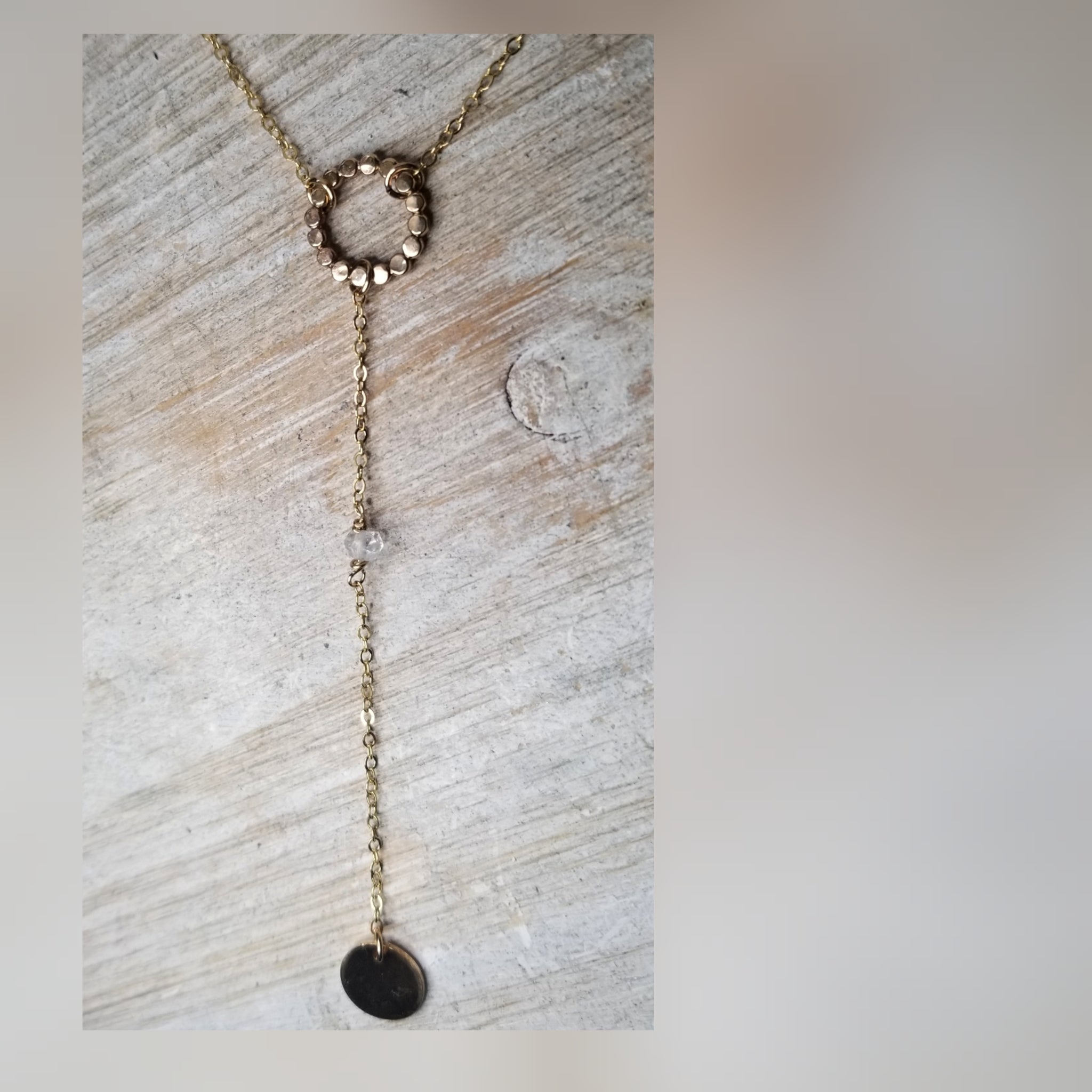 Circle coin drop necklace