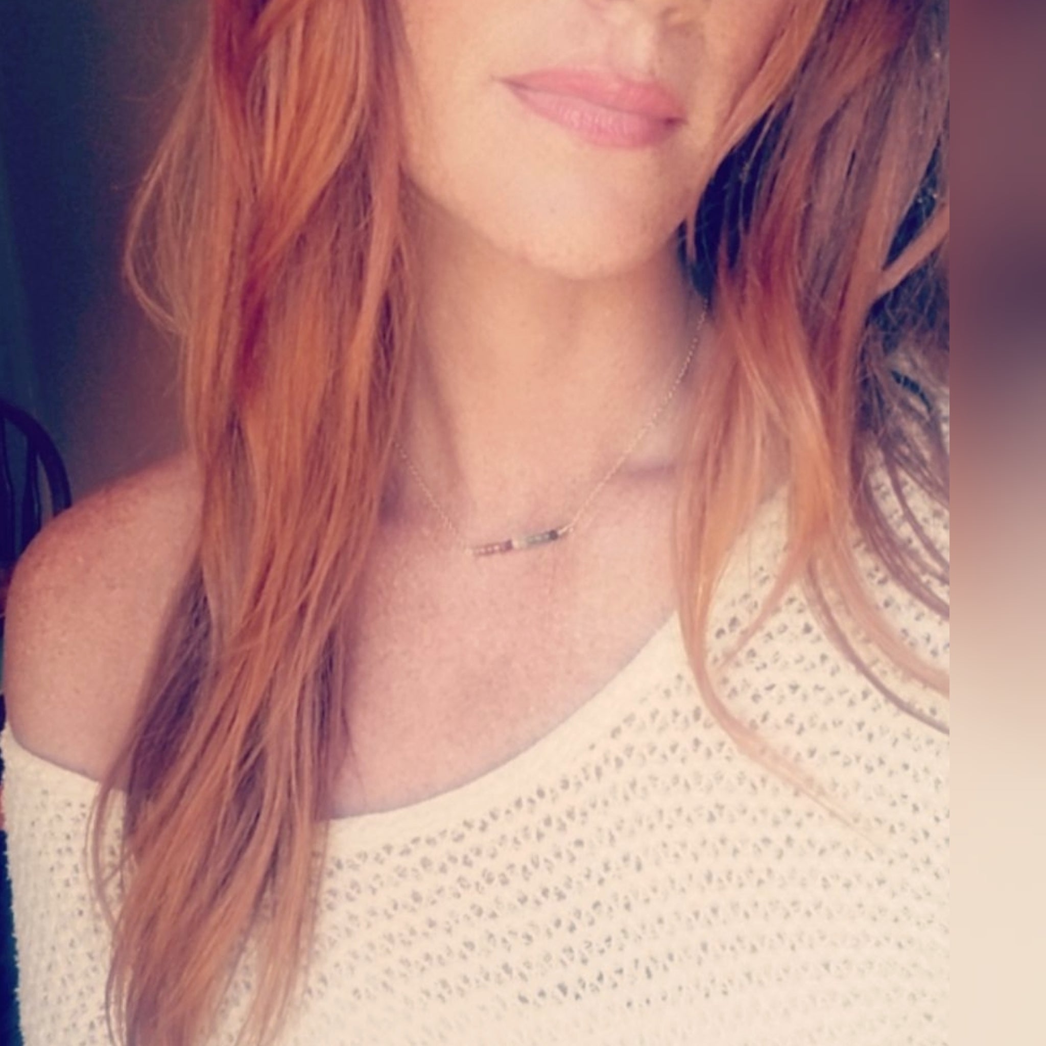 Simple tourmaline bar necklace