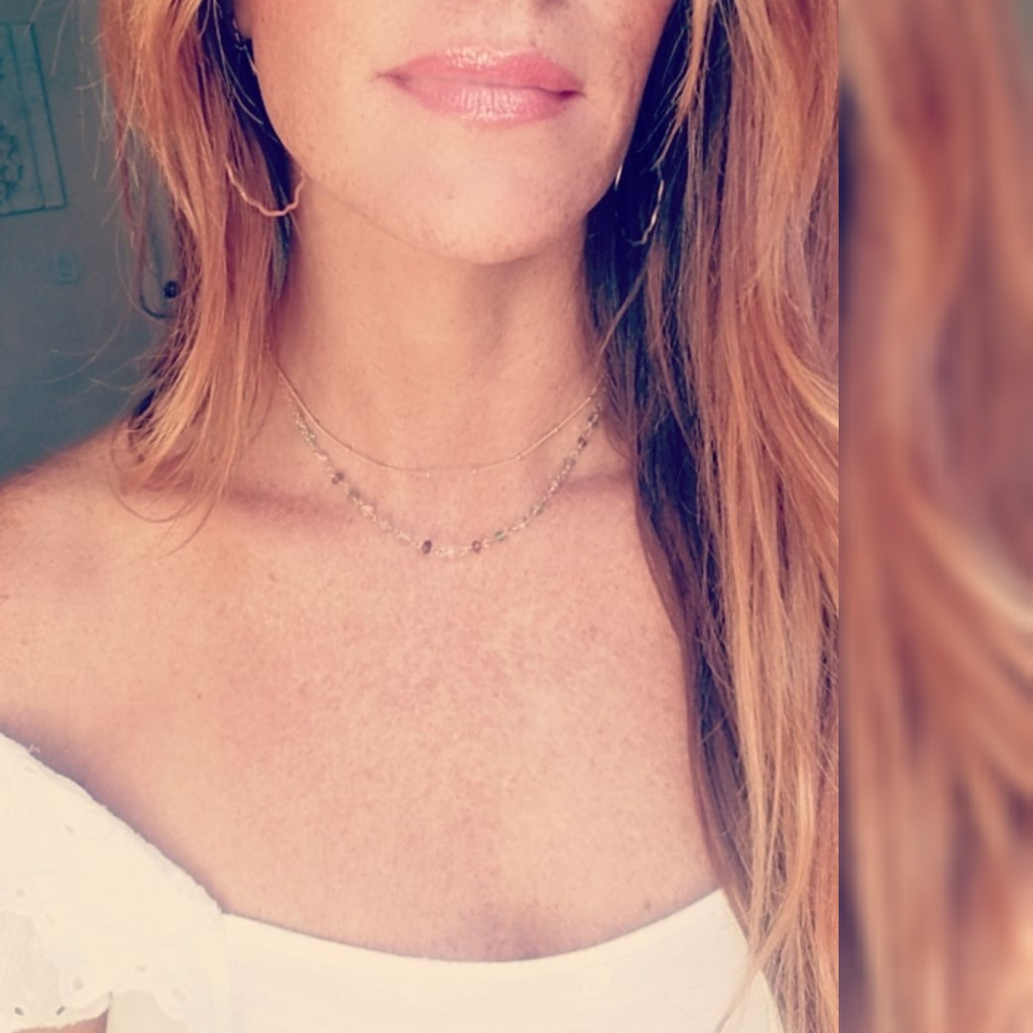 Layered rainbow tourmaline necklace