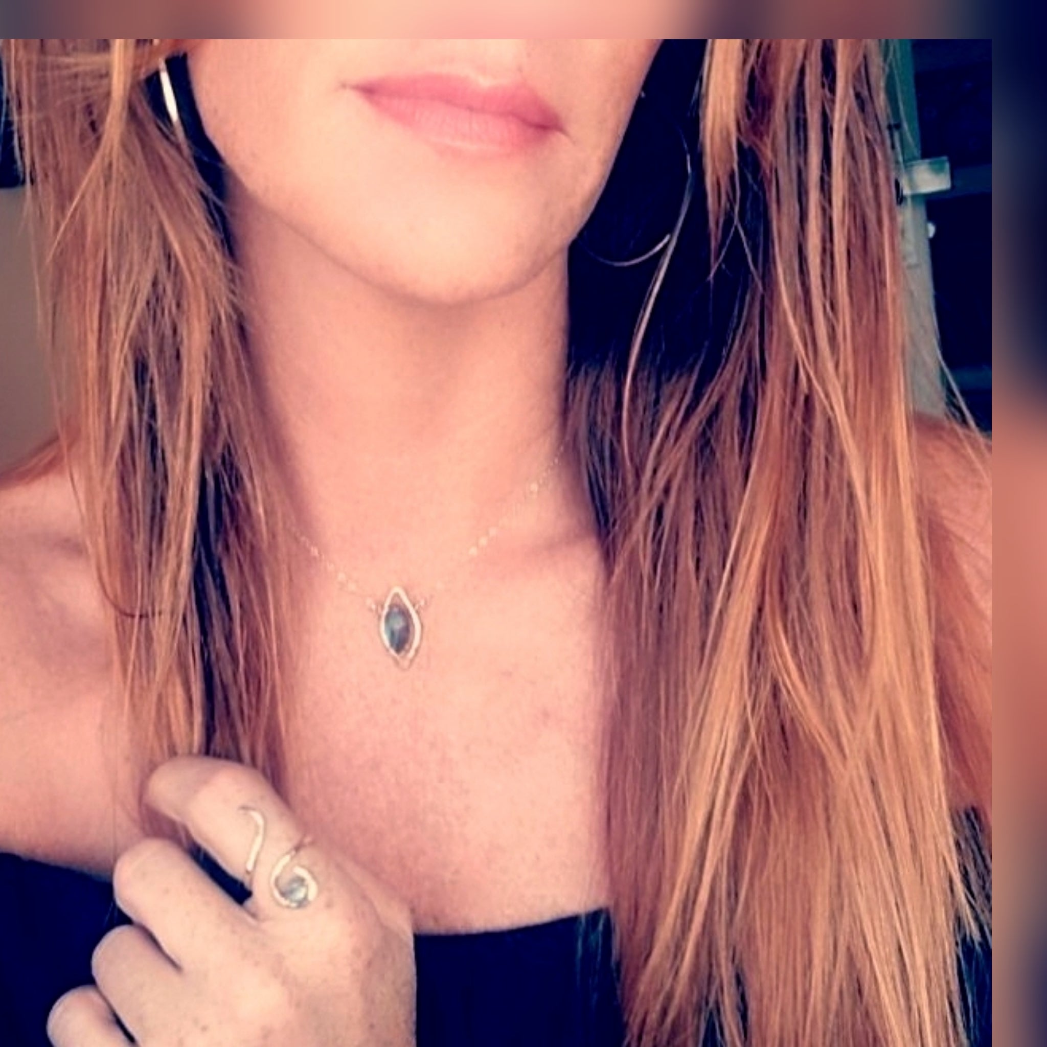 Labradorite swirl ring