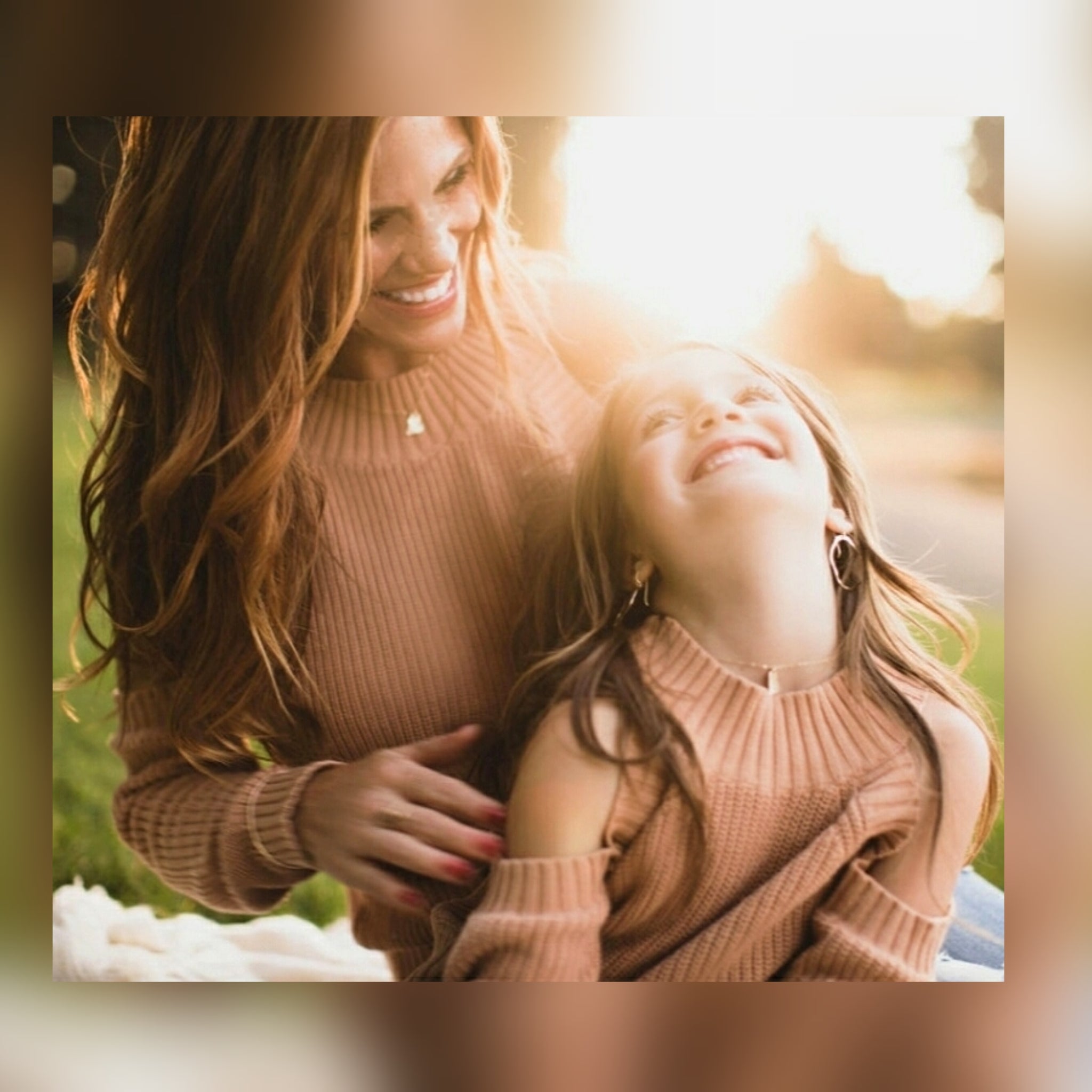 Mommy & Me Hammered Heart necklace set