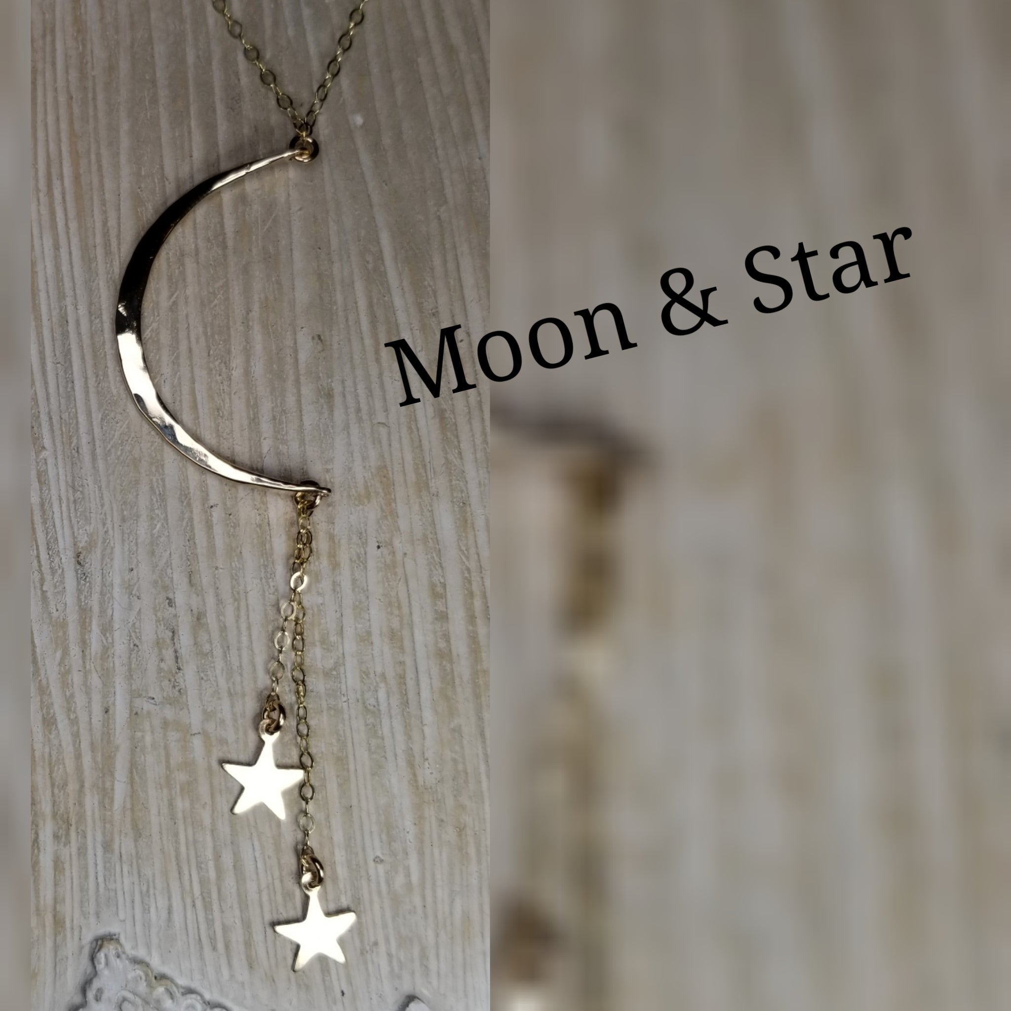 Moon and star necklace