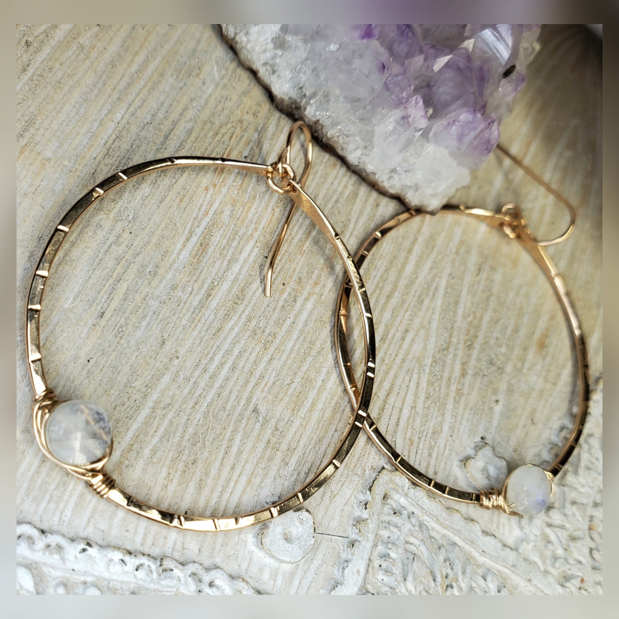 Moonstone Hoops