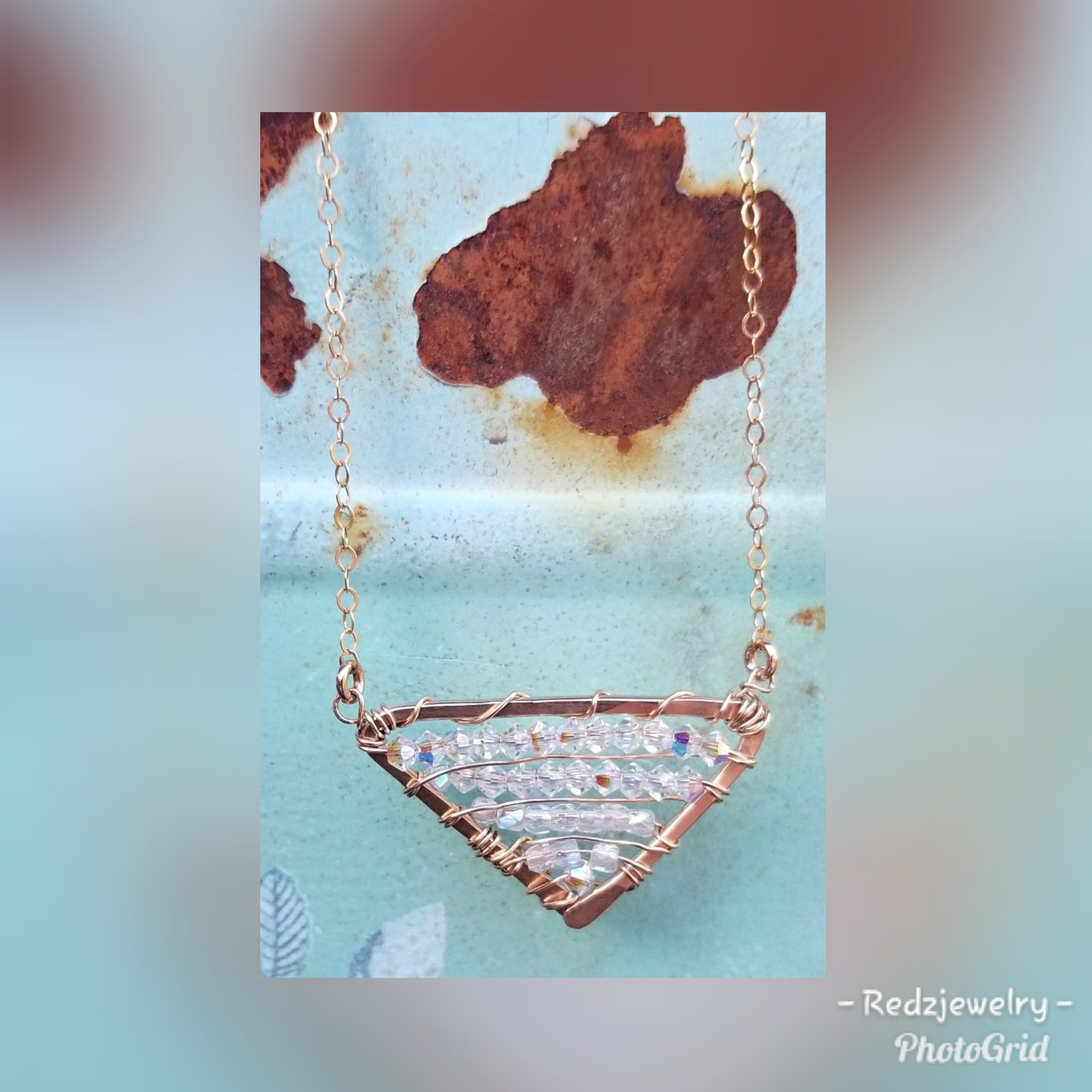 Sparkly triangle necklace