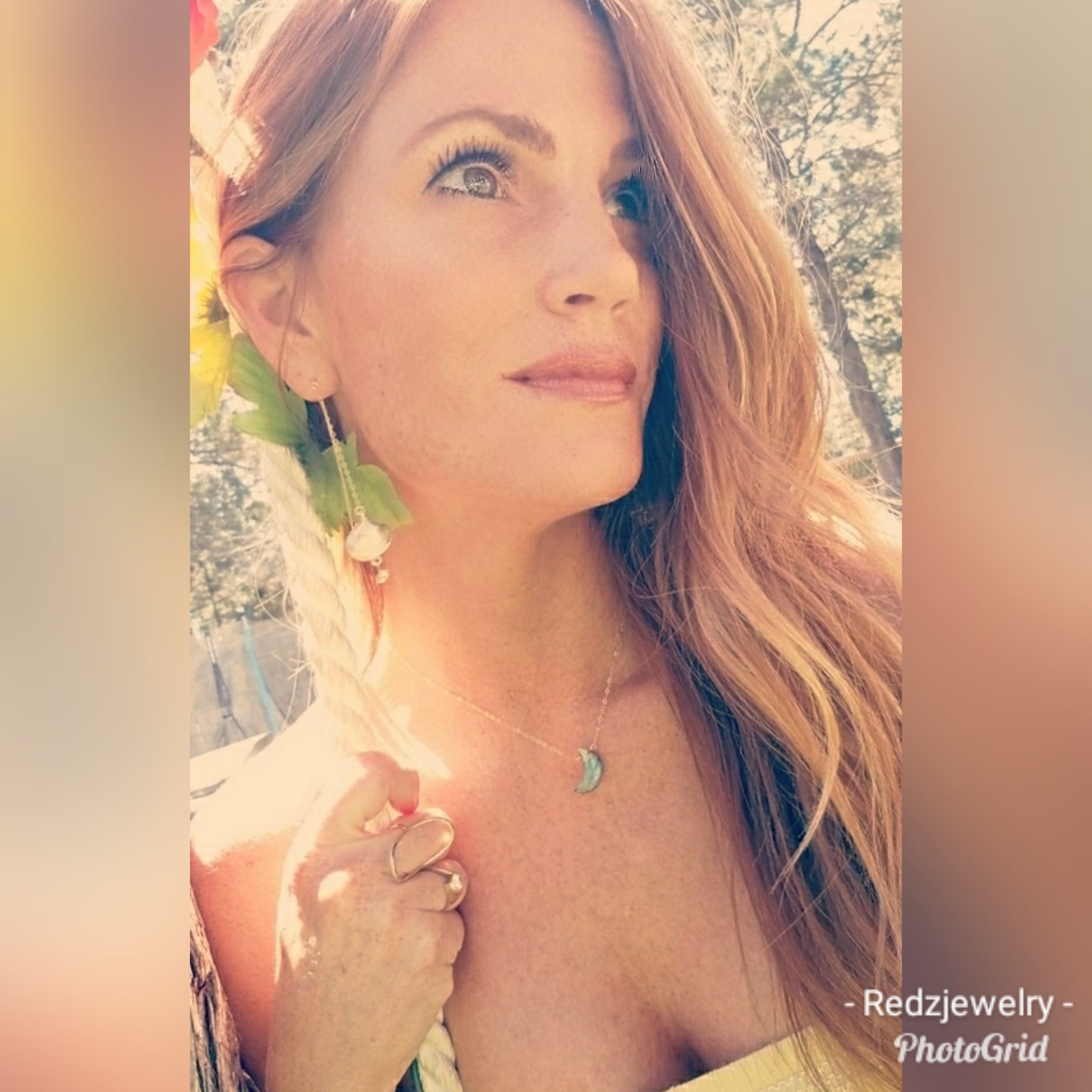 Labradorite Smooth  Crescent Moon