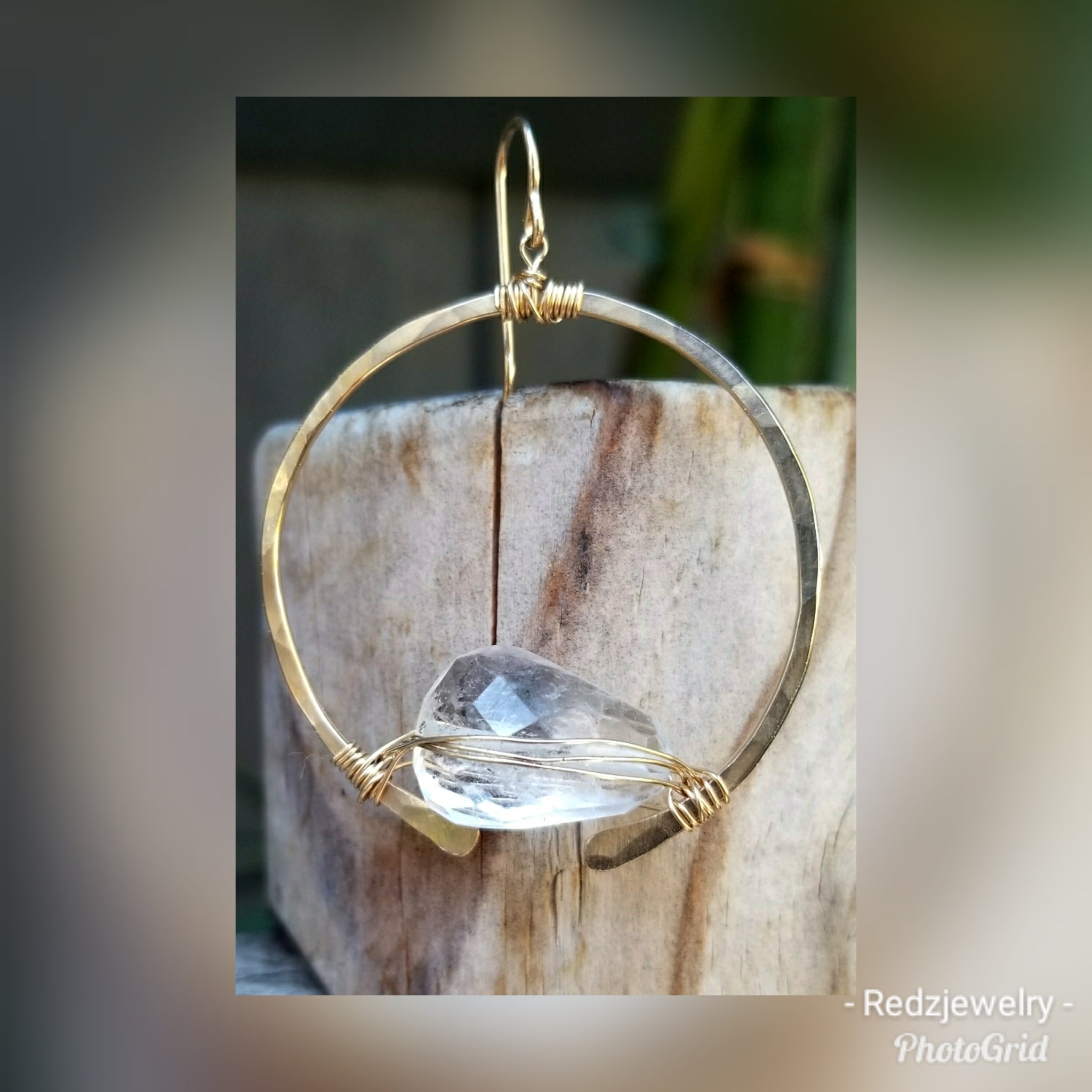 Open ended chunky Crystal Hoops