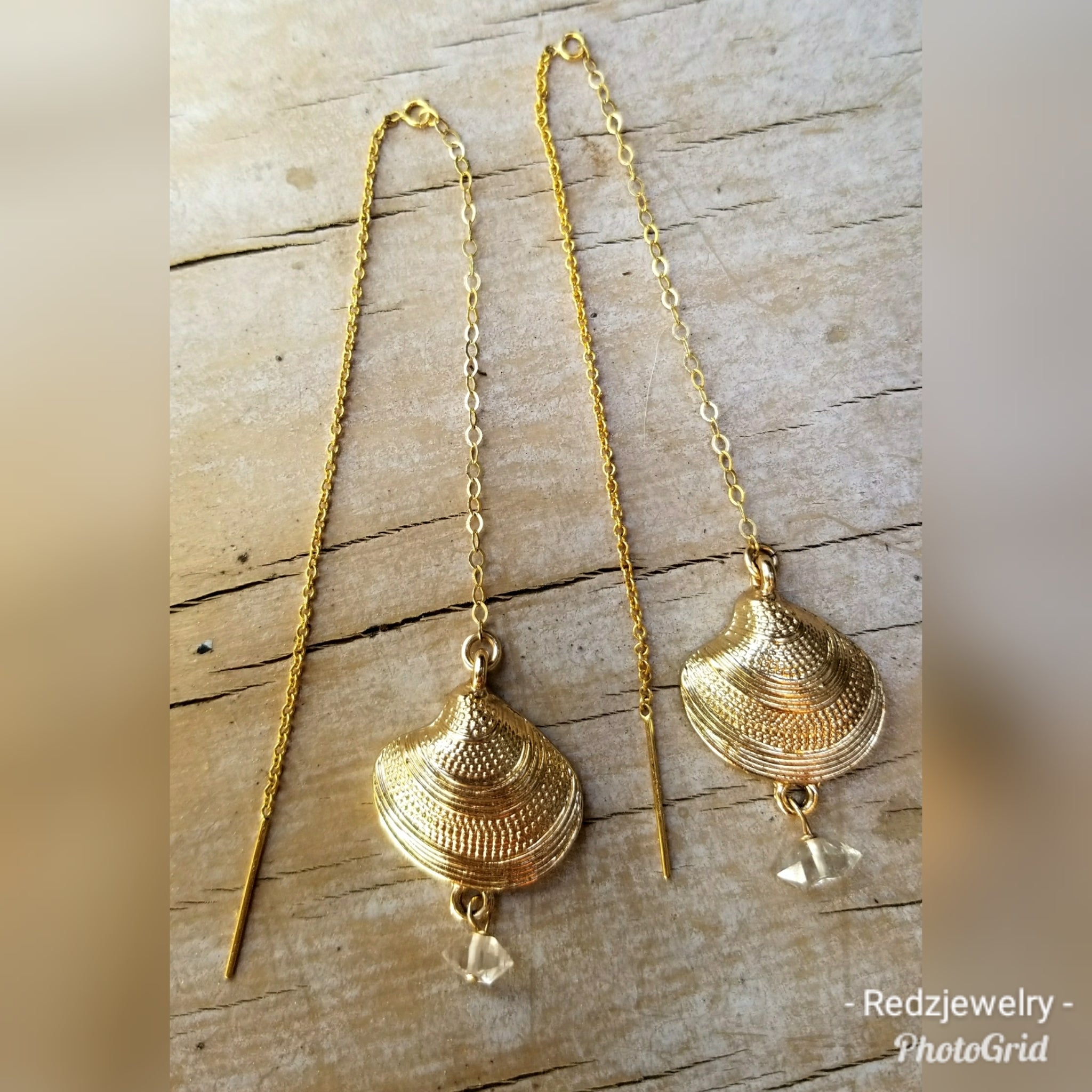 Mermaid threader earrings