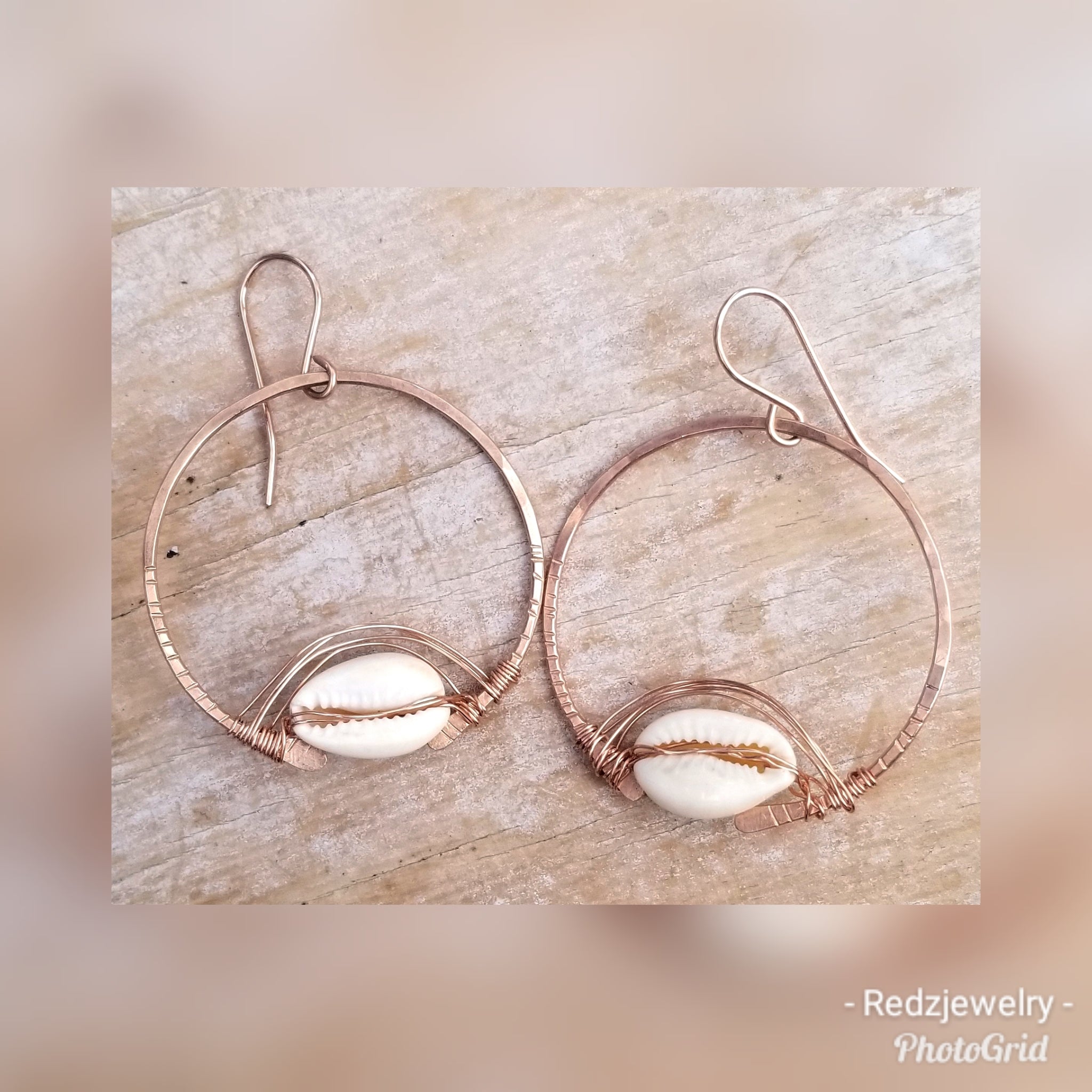 Cowrie Shell Hoops