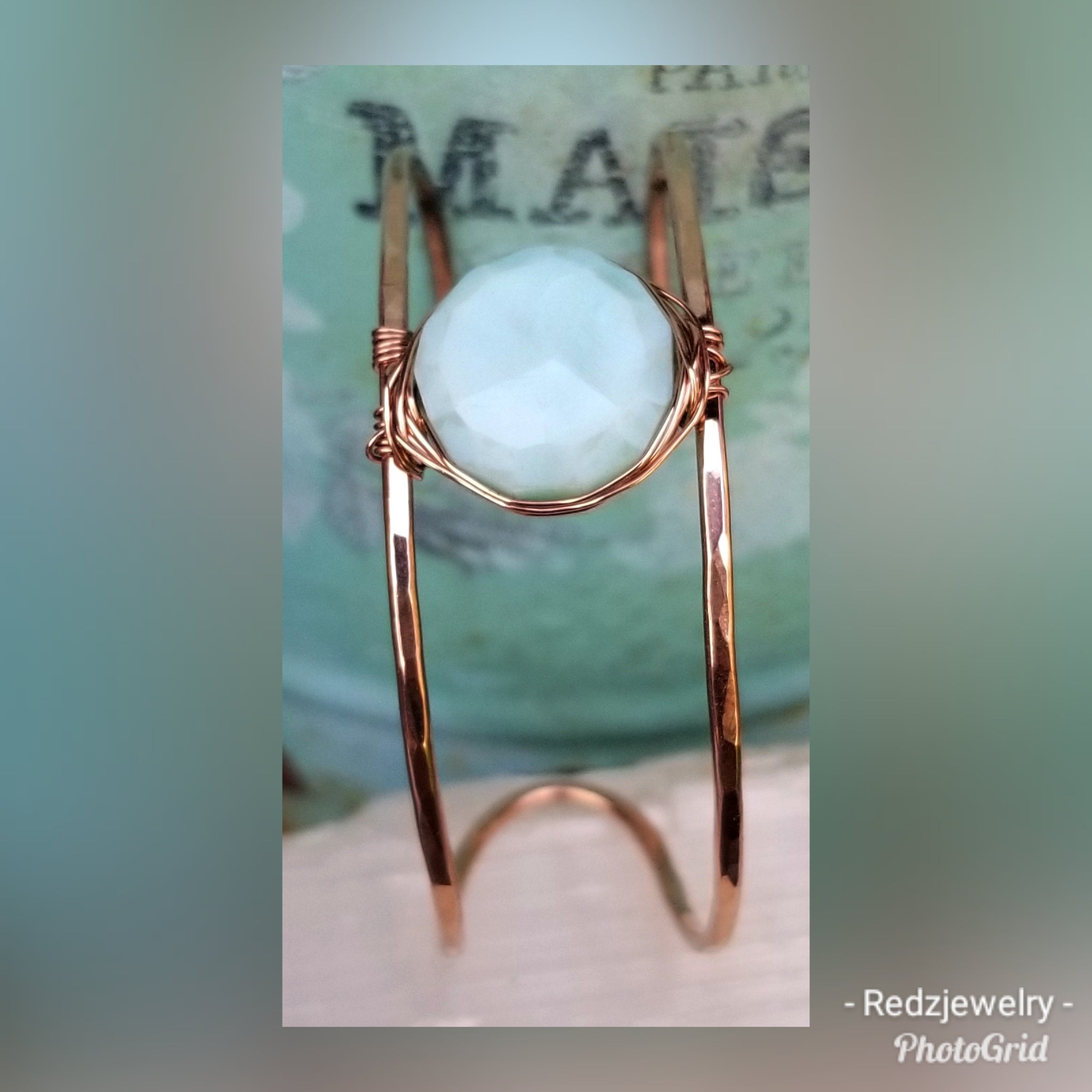 Peruvian opal Double cuff bracelet