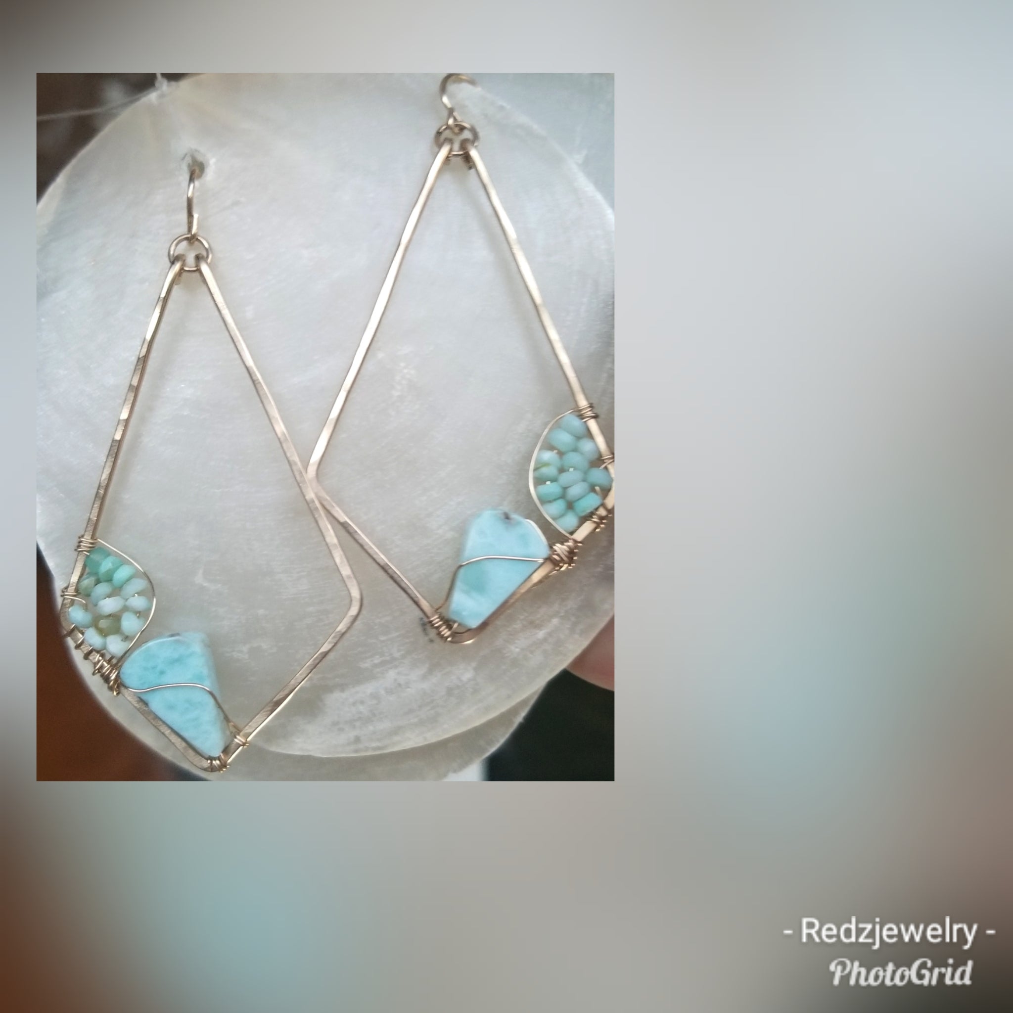 Larimar Triangle Hoops