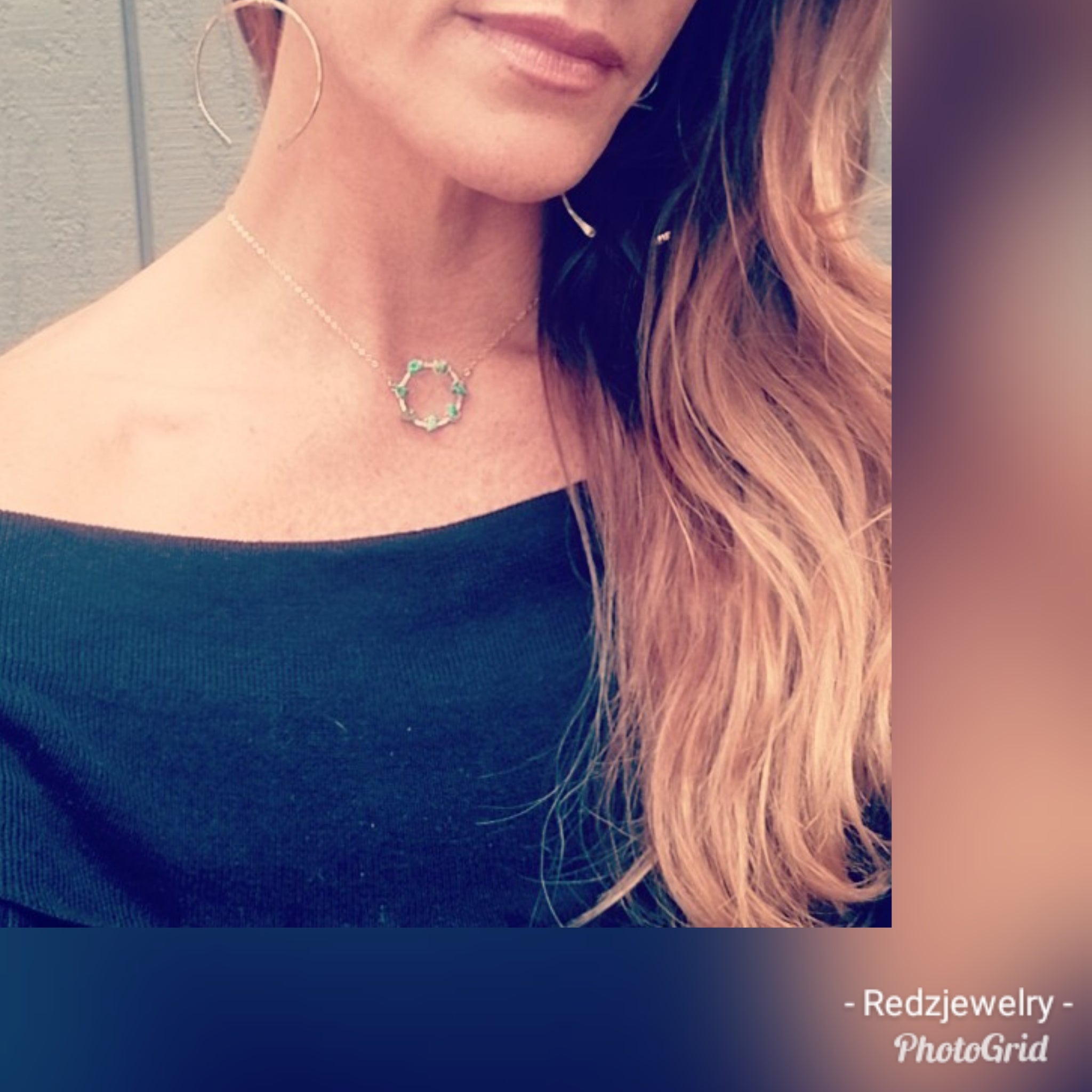 Turquoise circle necklace