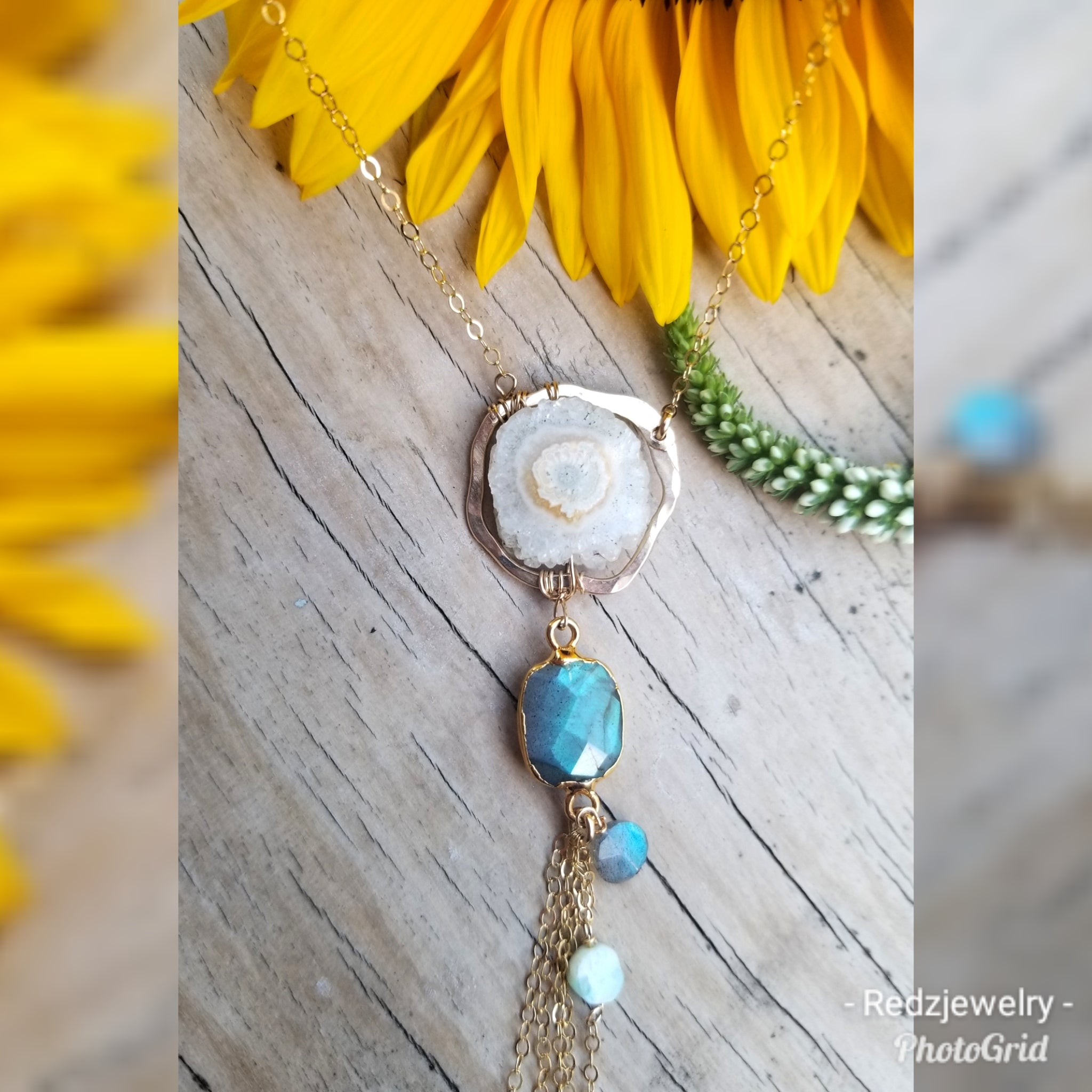 Organic Stalactite labradorite necklace