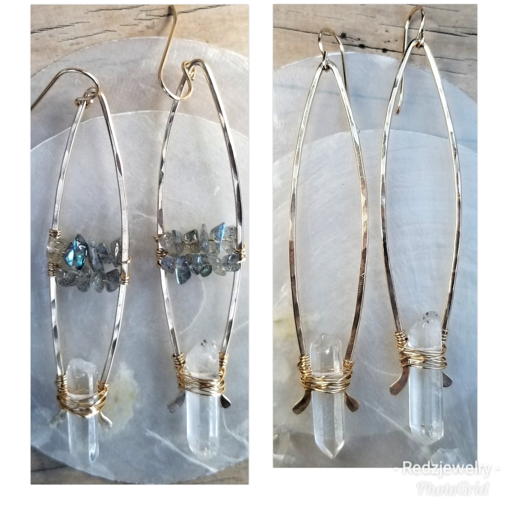 Crystal dagger earrings
