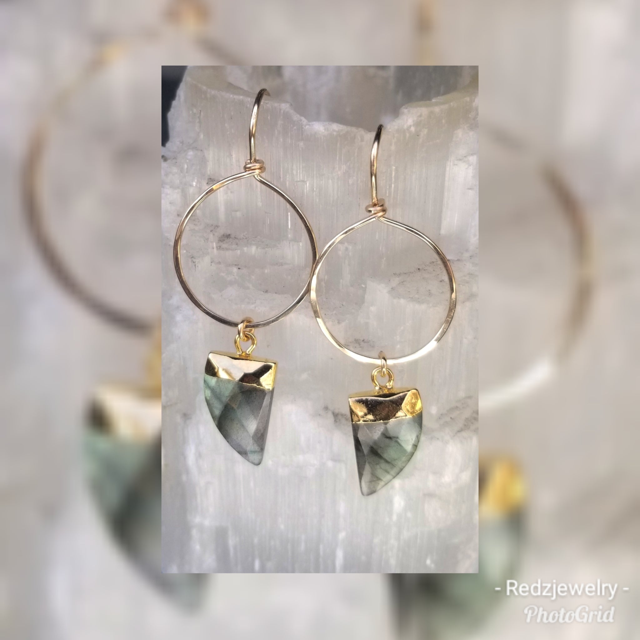 Labradorite Tiger Nail earrings