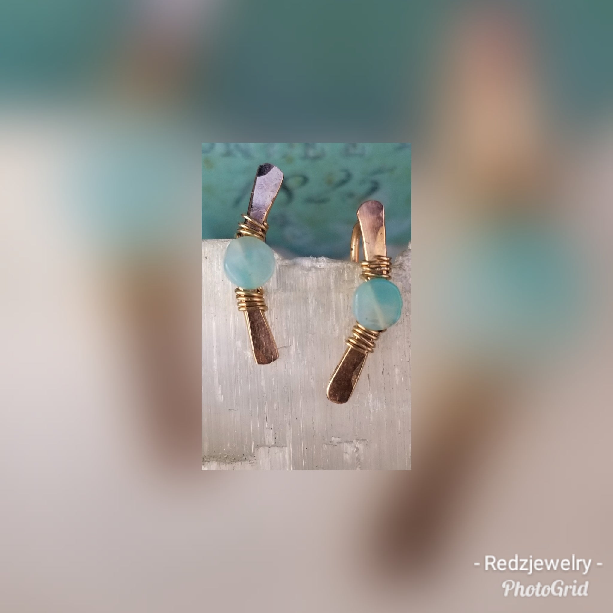 Gem wrapped ear climbers