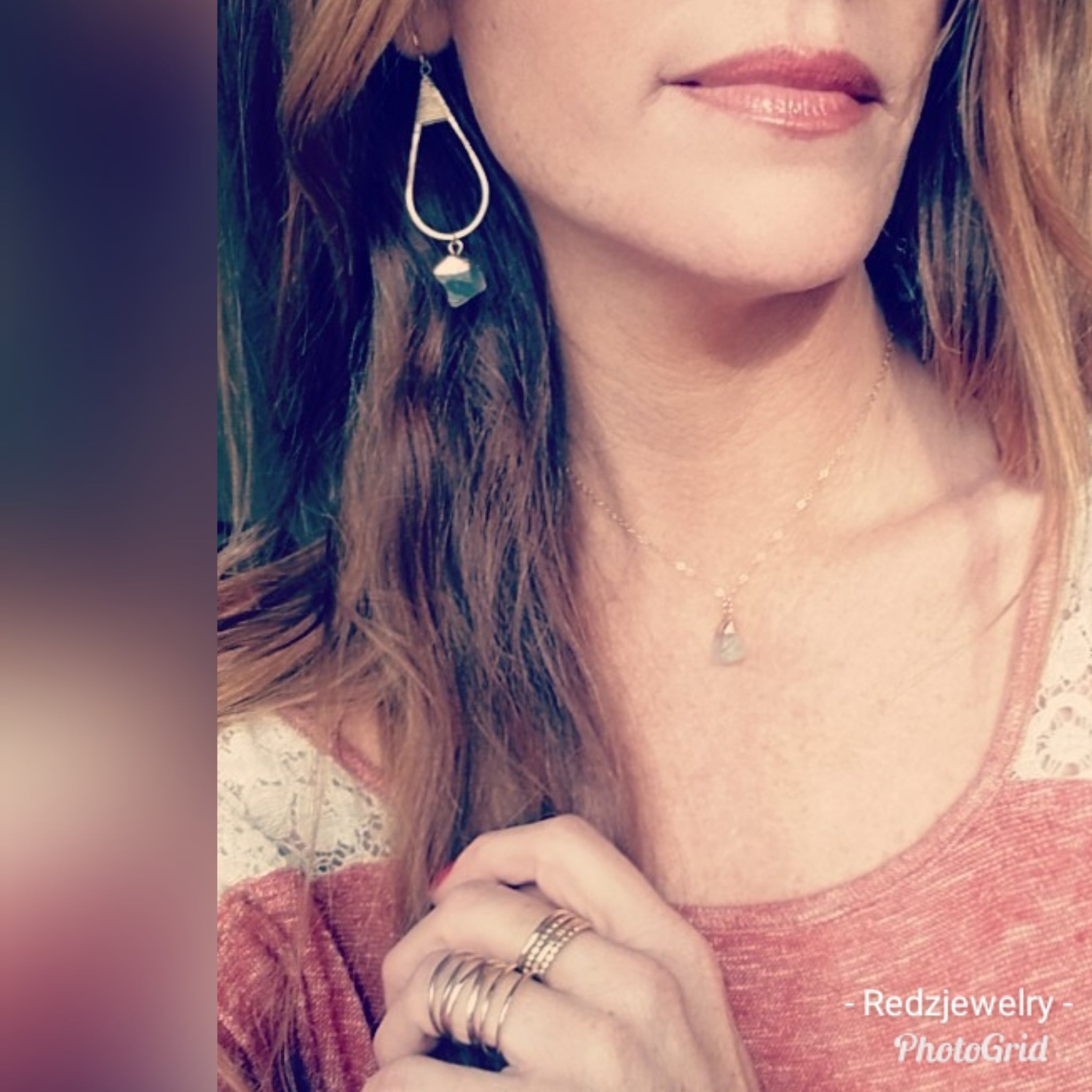 Flourite drop earrings