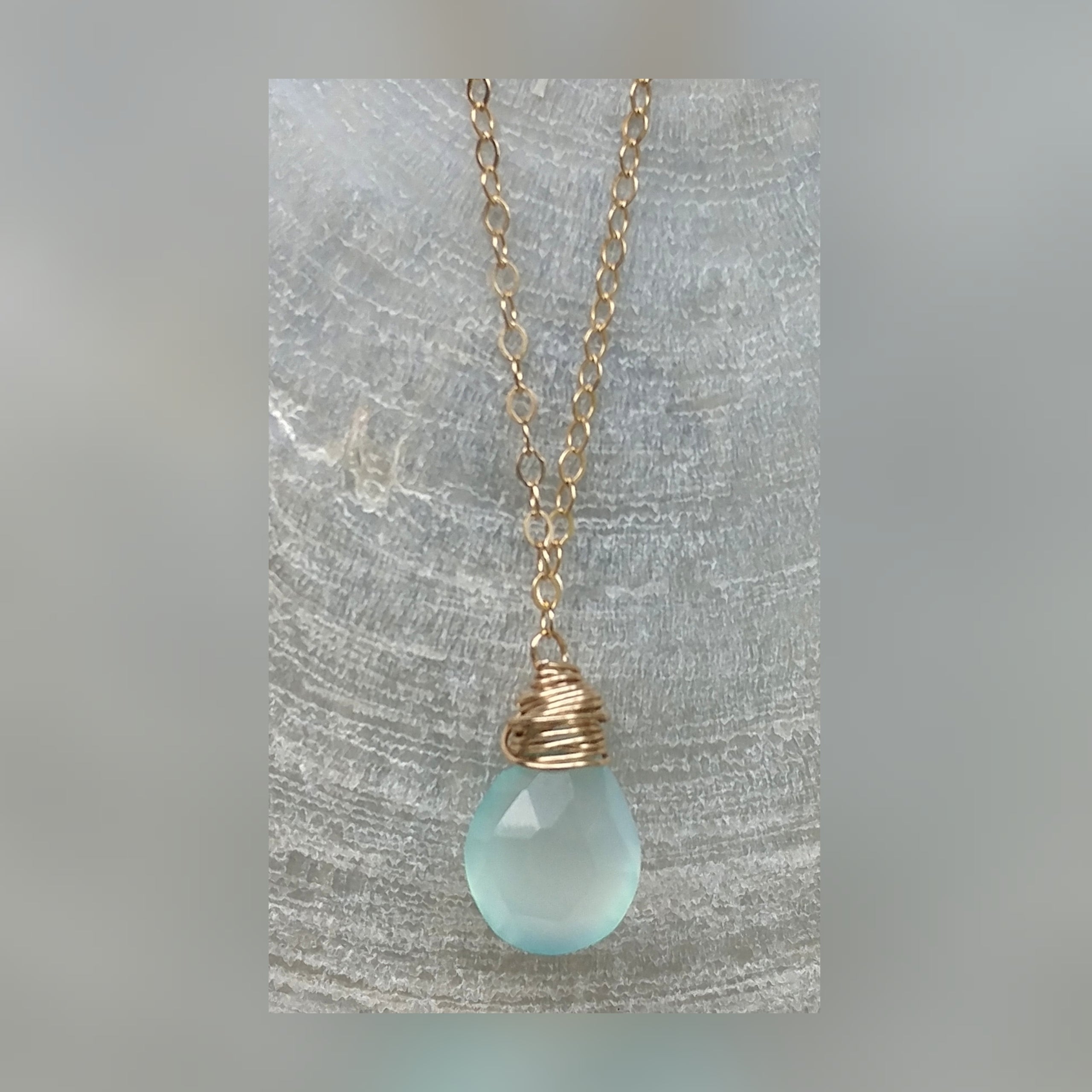 Chalcedony Drop Necklace