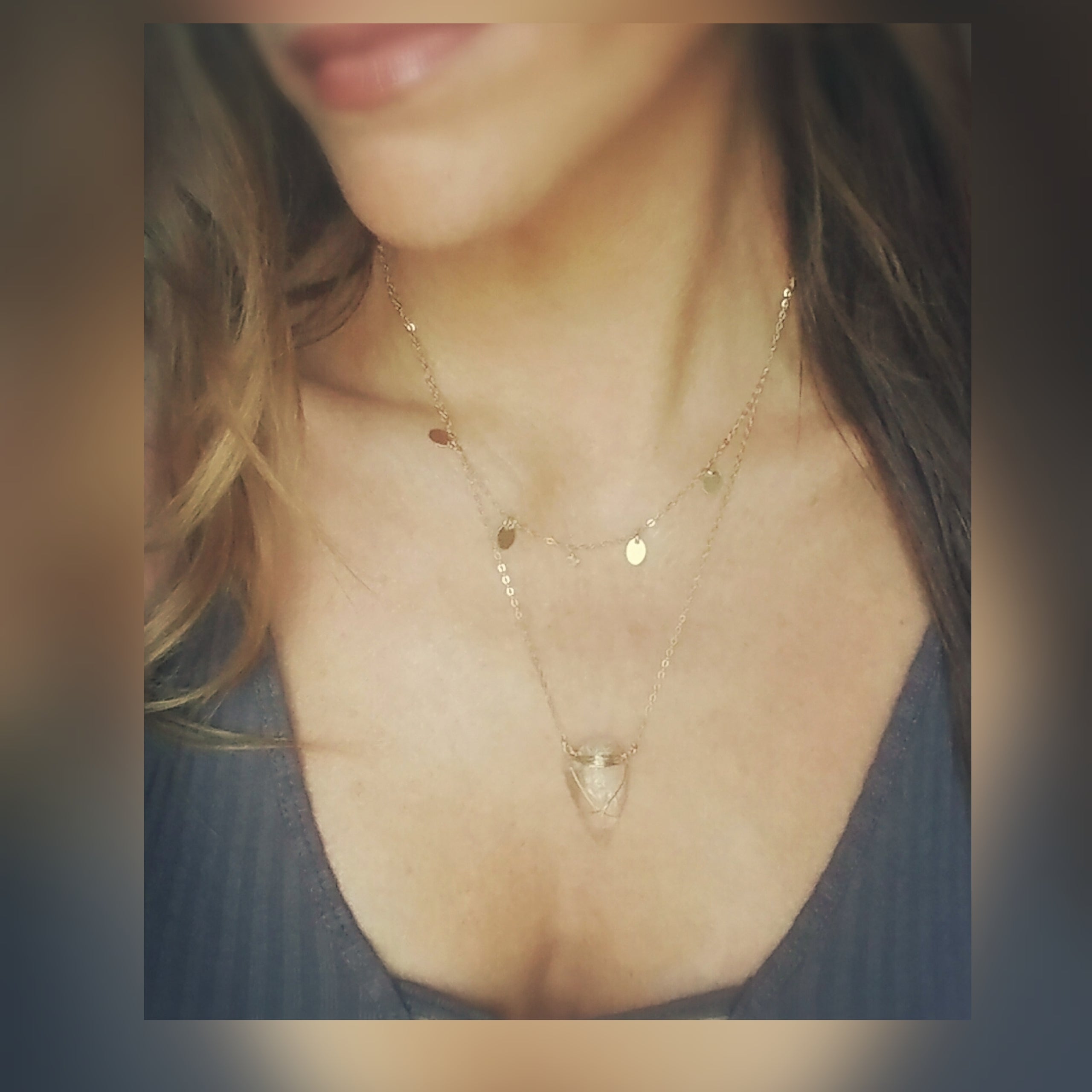 Arrowhead Layered Coin Necklace