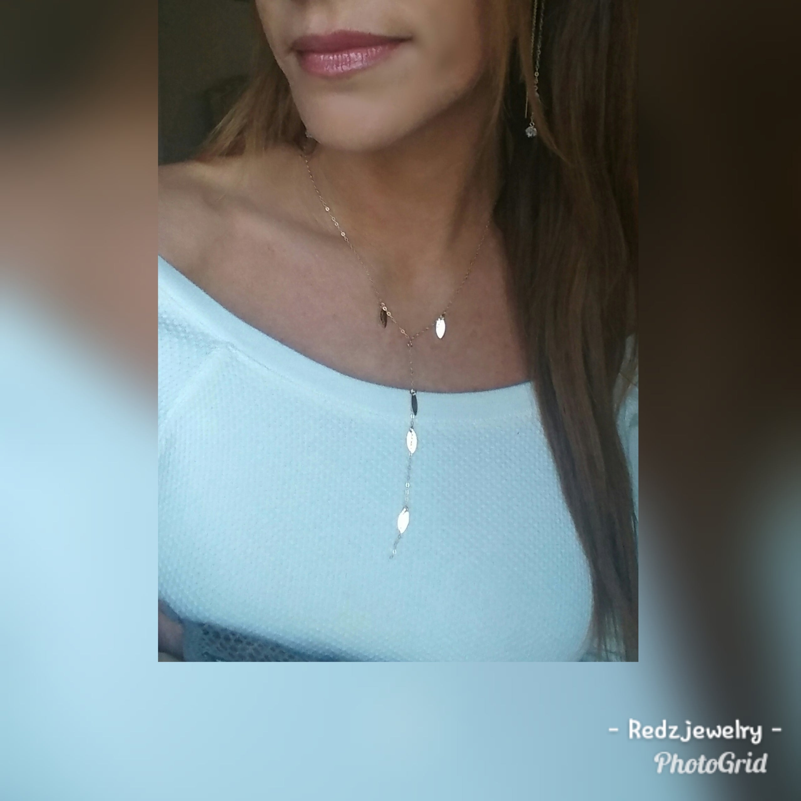 Y-Style Marquise Coin Necklace