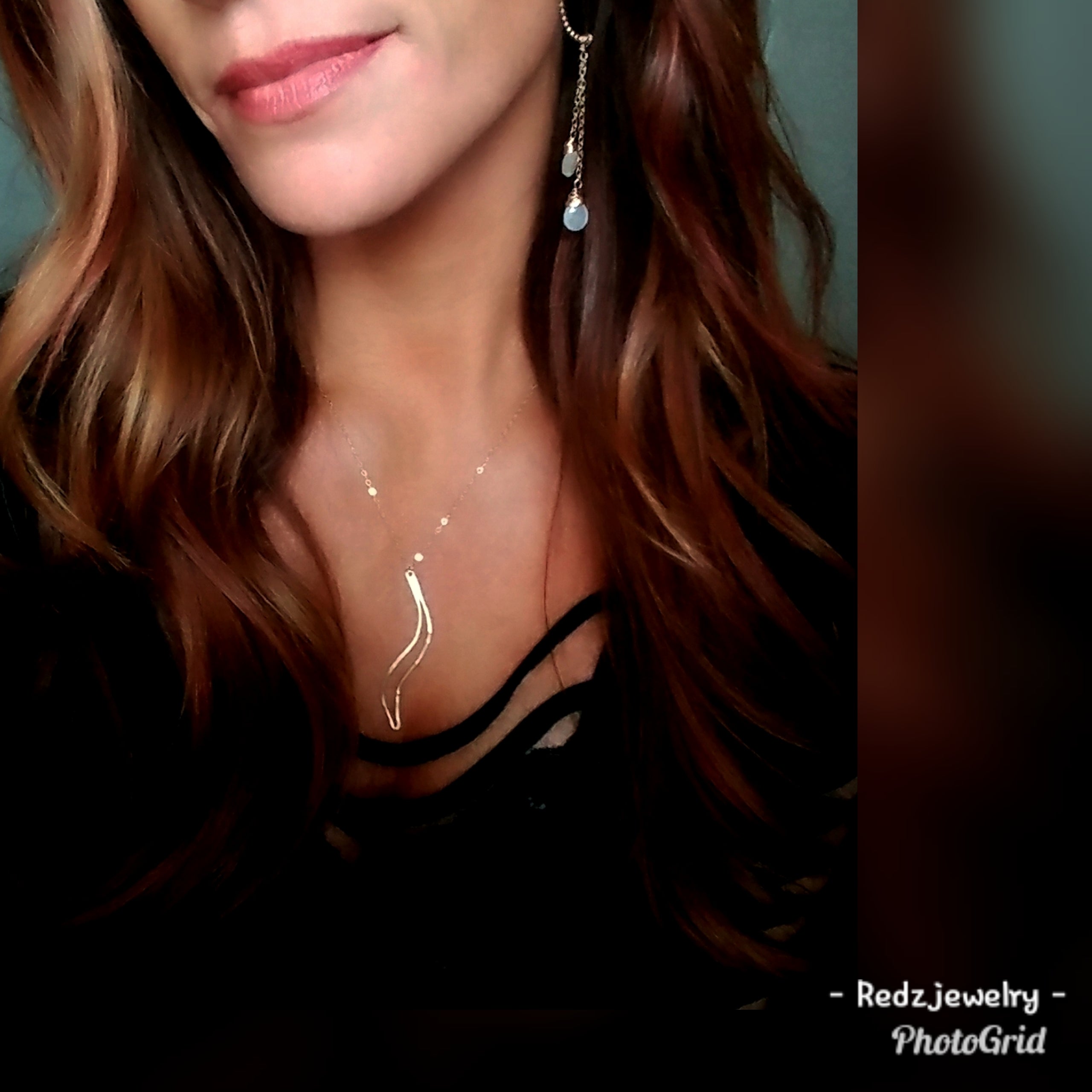 Flame Shaped Hammered Necklace