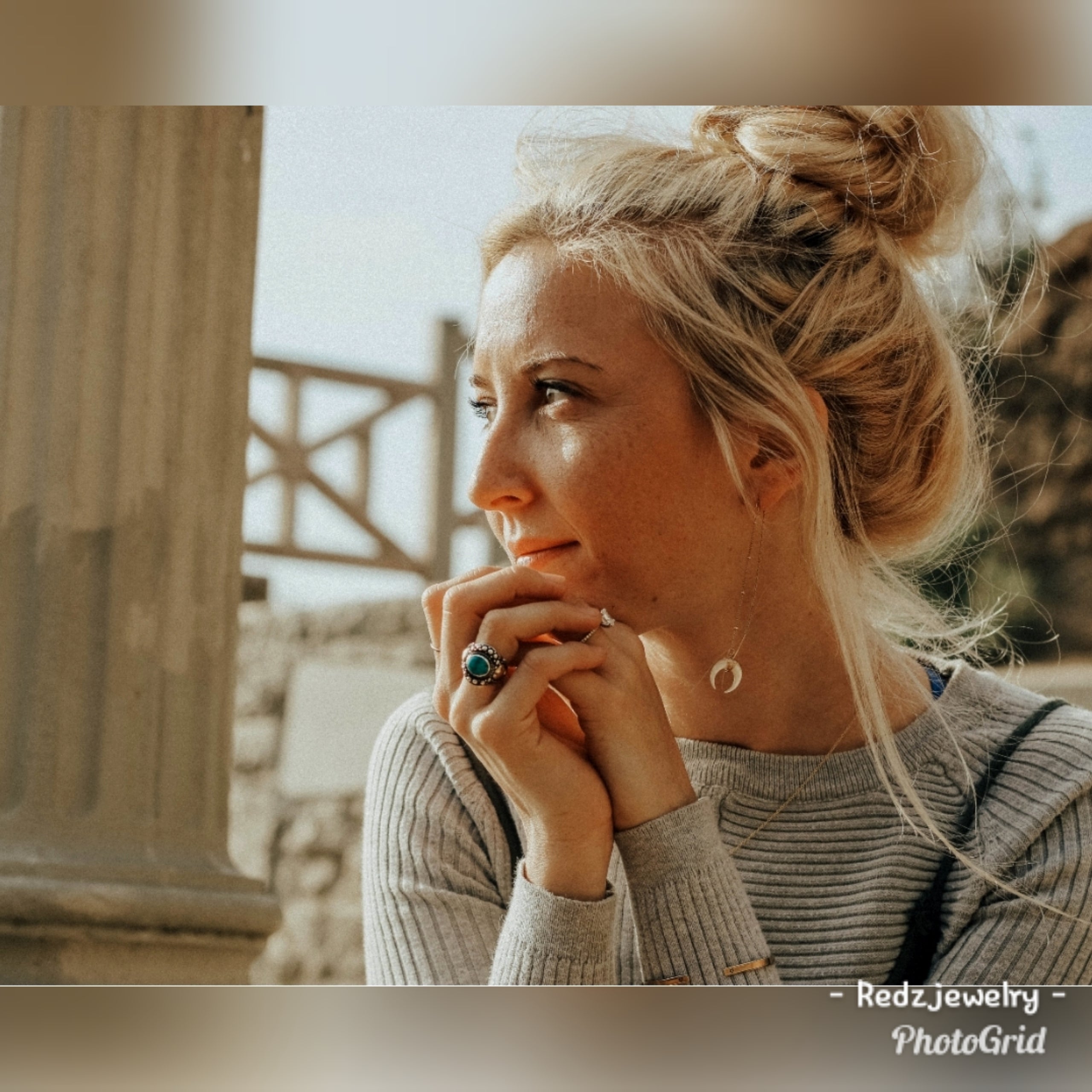 Mother Of Pearl Crescent Threader Earrings